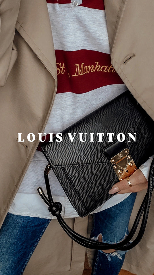 Authentic Vintage Louis Vuitton Upcycle Black Epi Purse on Strap