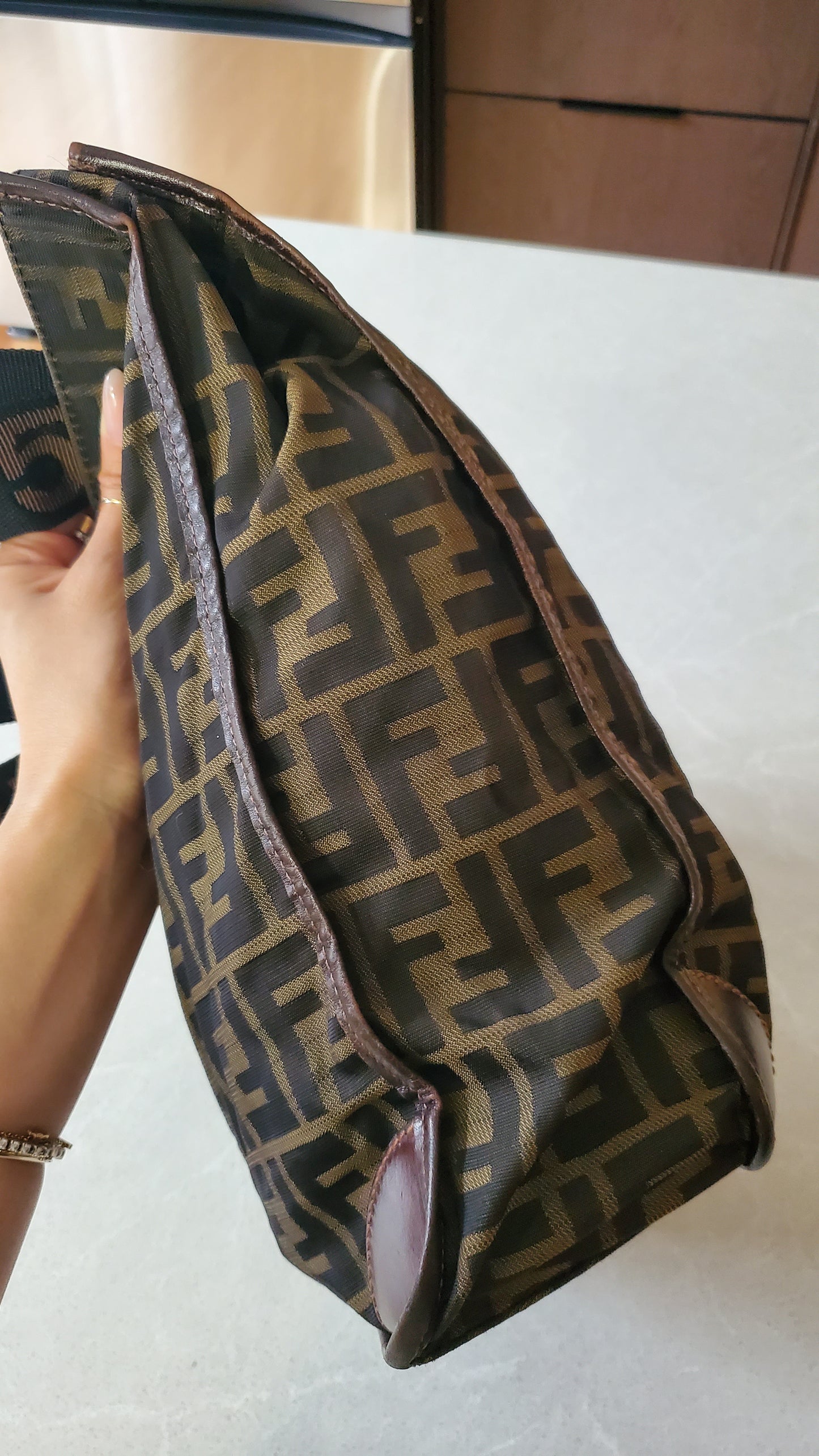 Authentic Fendi FF Large Tote Bag on Strap
