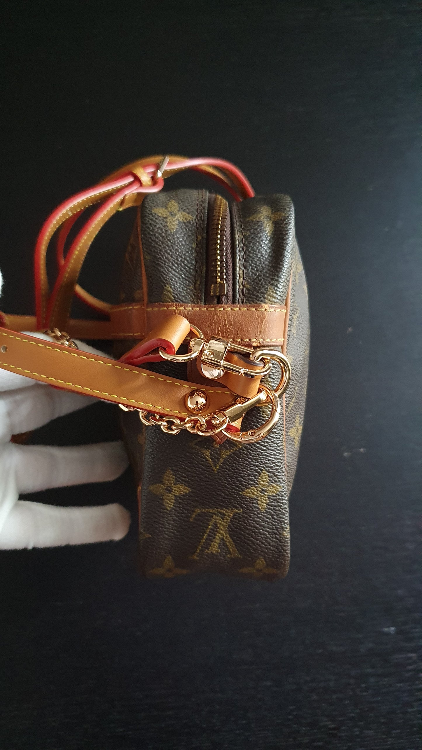 Authentic Vintage Louis Vuitton Upcycle Purse with 2 Straps & Chain