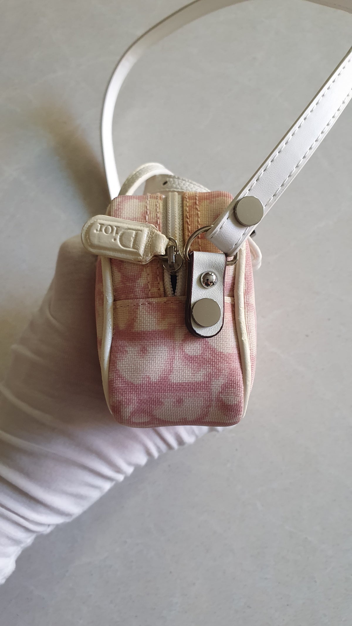 Authentic Vintage Dior Upcycle Pink Shoulder Pouch Purse with Two Handles