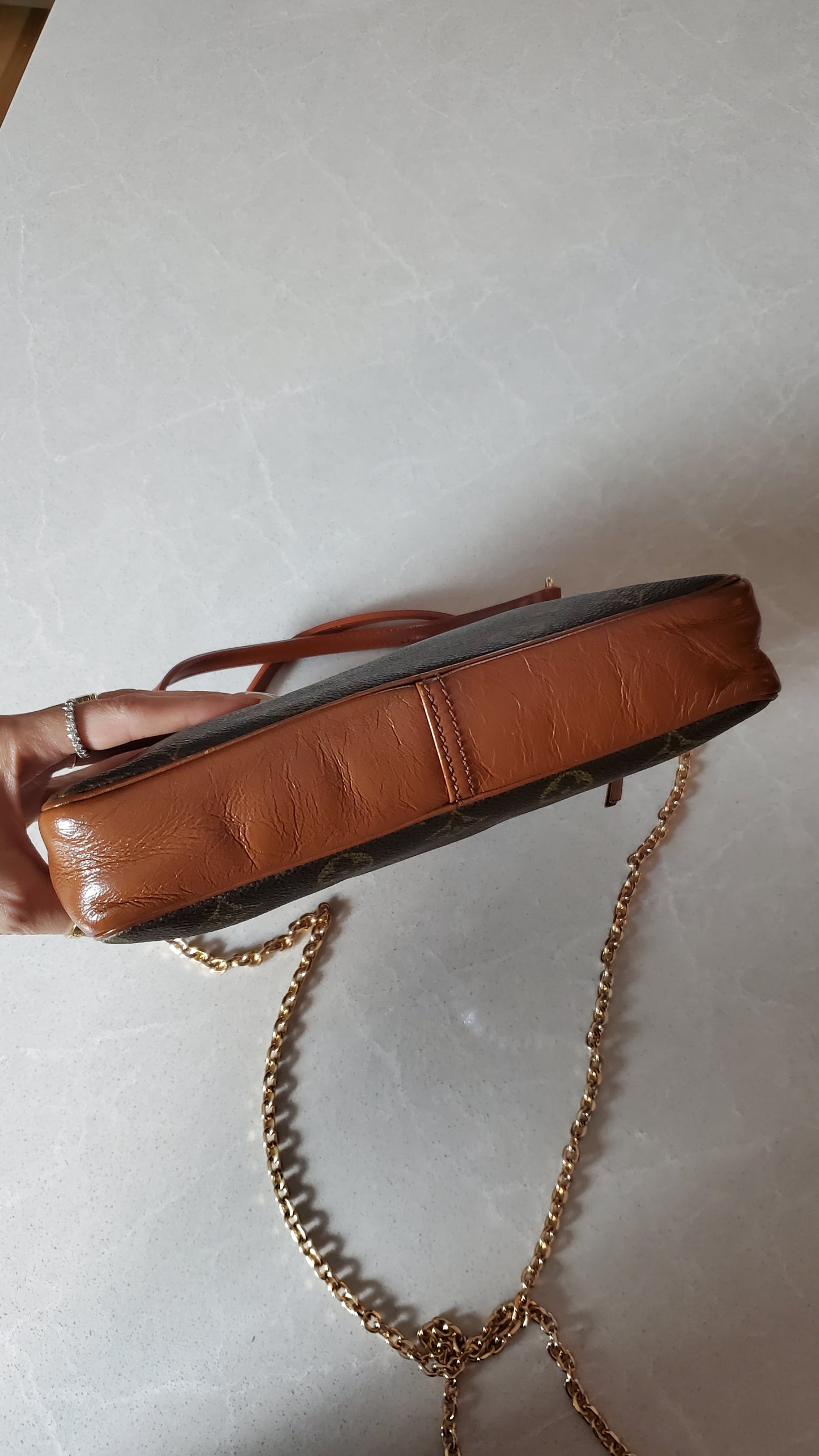 Authentic Vintage Louis Vuitton Upcycle Purse with Strap & Chain