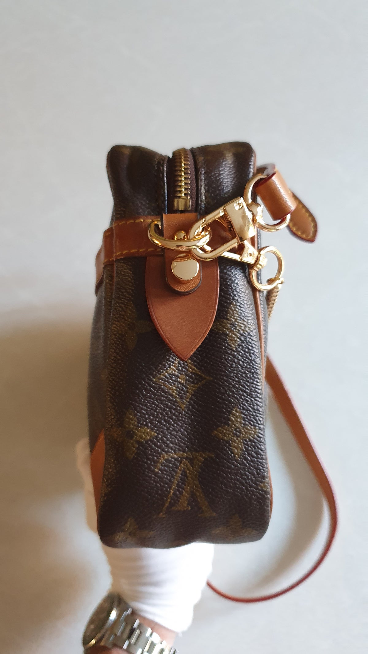 Authentic Vintage Louis Vuitton (2) Upcycle Purse with Strap & Chain
