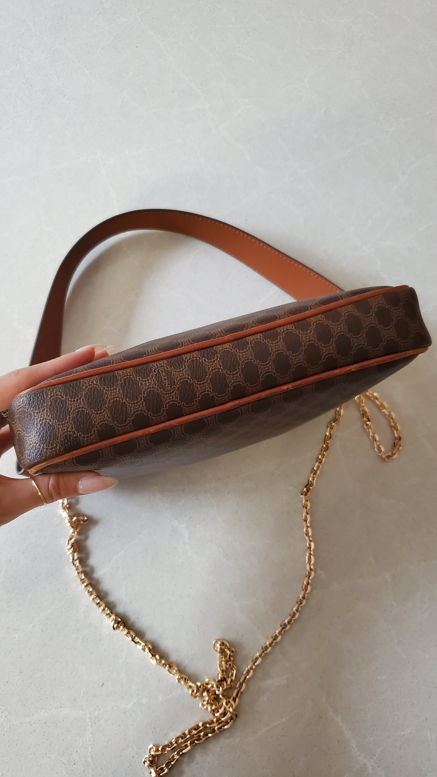 Authentic Vintage Celine Upcycle Purse on Chain & Strap