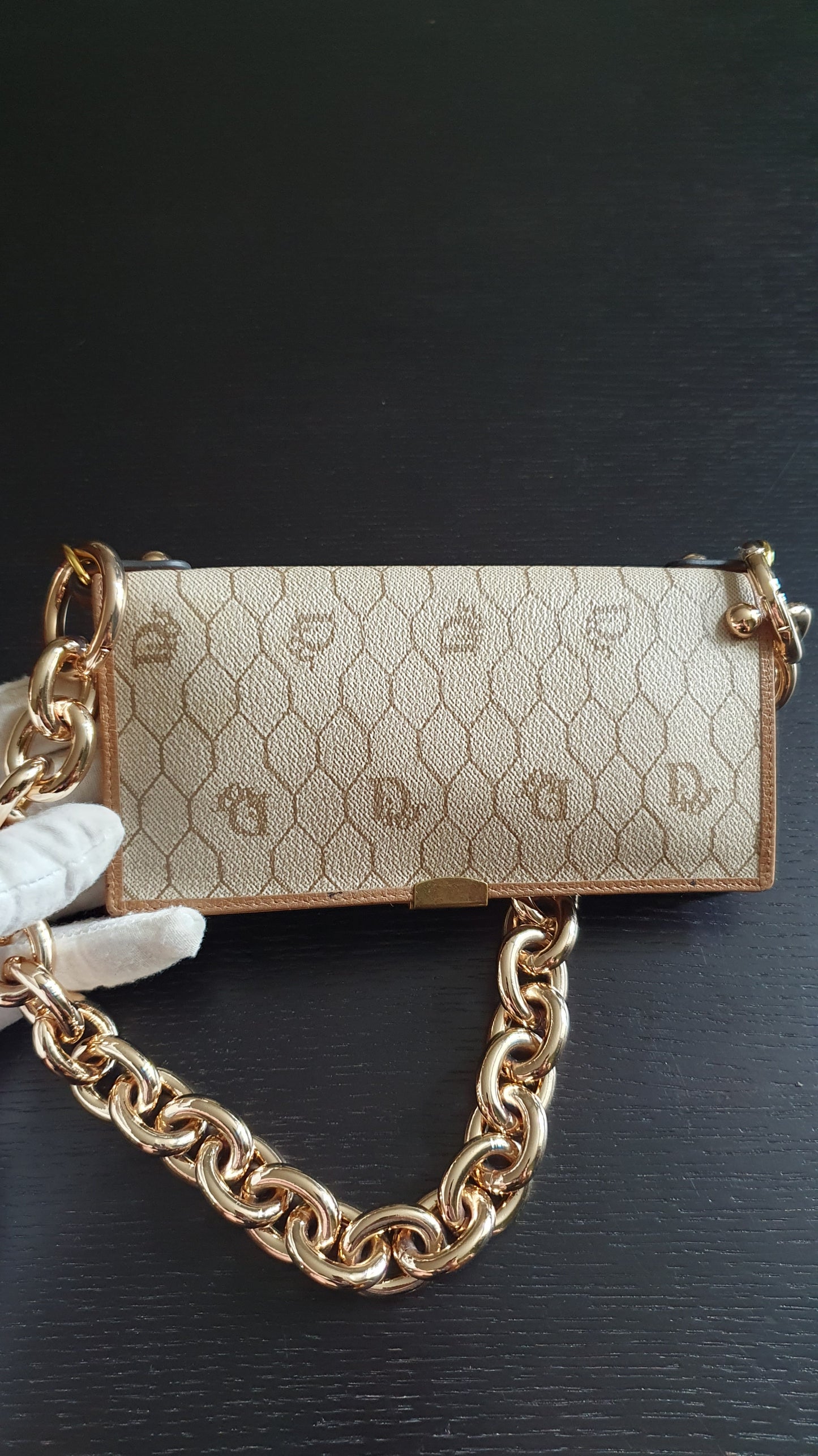 Authentic Vintage Dior Upcycle Wallet with Shoulder Chain