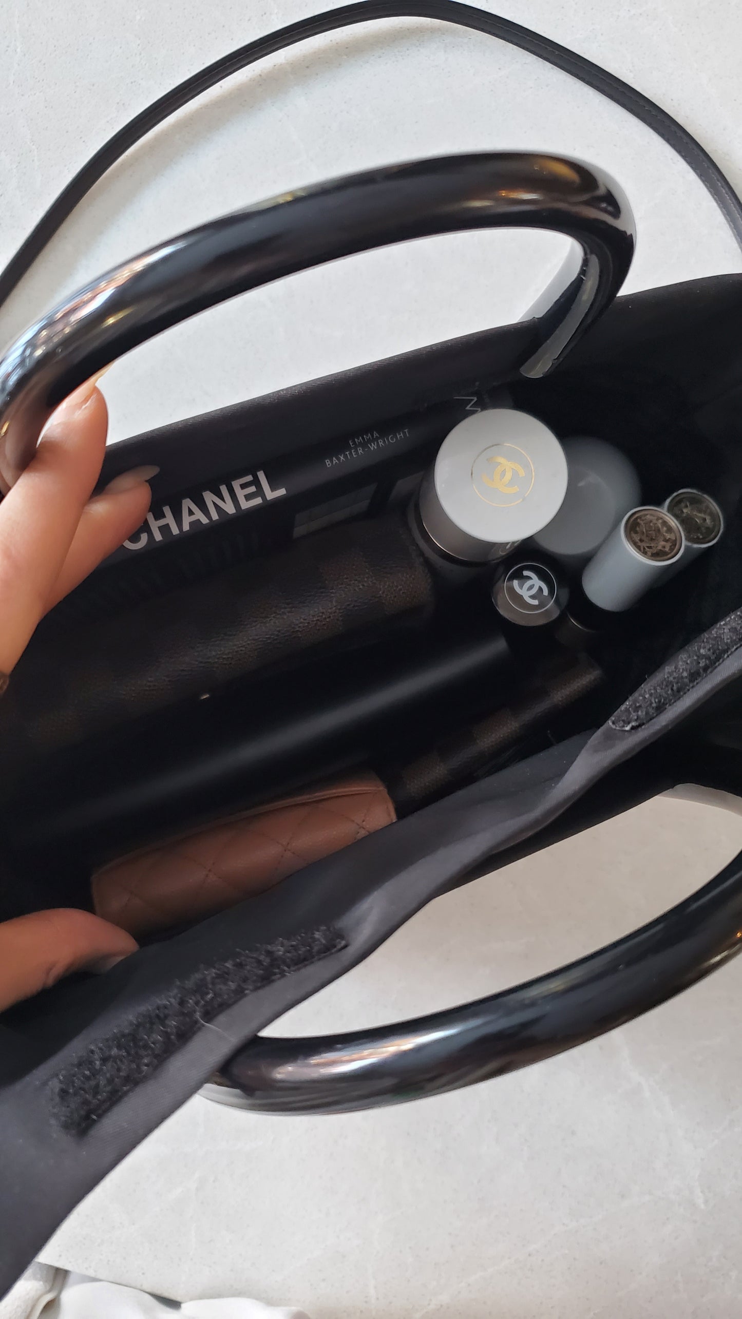 Authentic Prada Upcycle Black Nylon Tote Bag with Strap