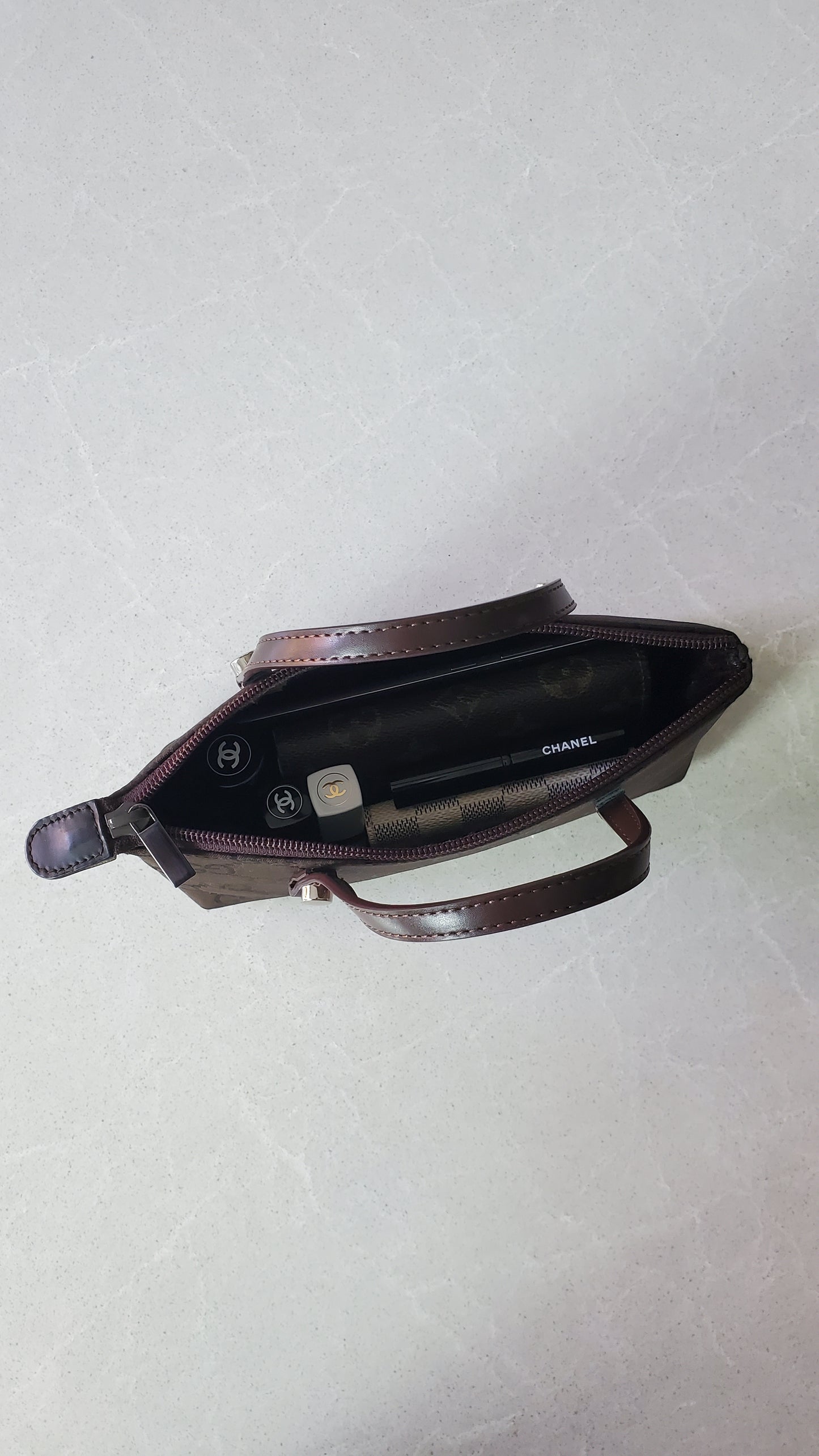 Authentic Gucci Upcycle Brown Purse with Two Handles