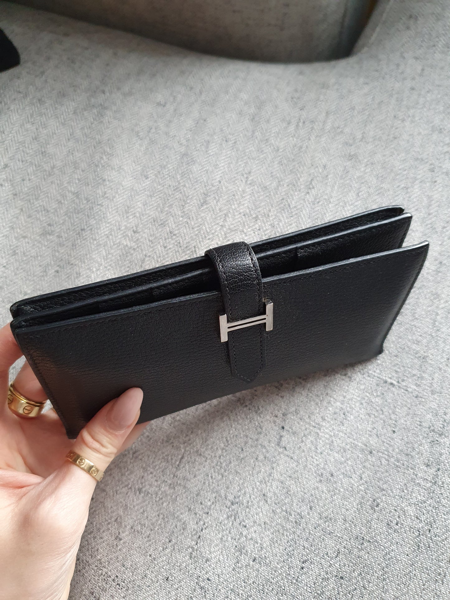 *New Drop* Authentic Hermès Bearn Black Veau Epsom Wallet