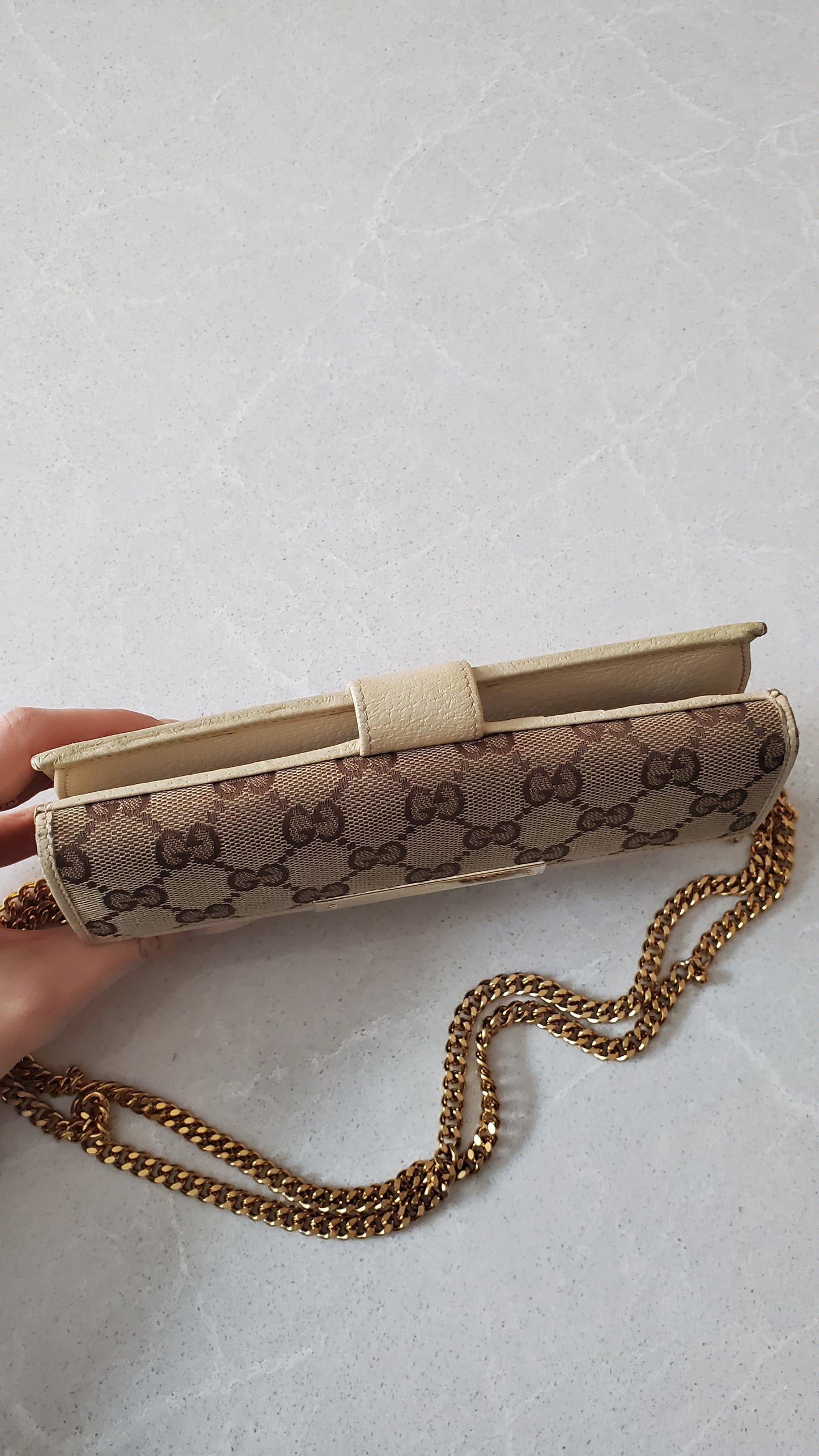 Authentic Gucci Upcycle Brown Wallet on Chain