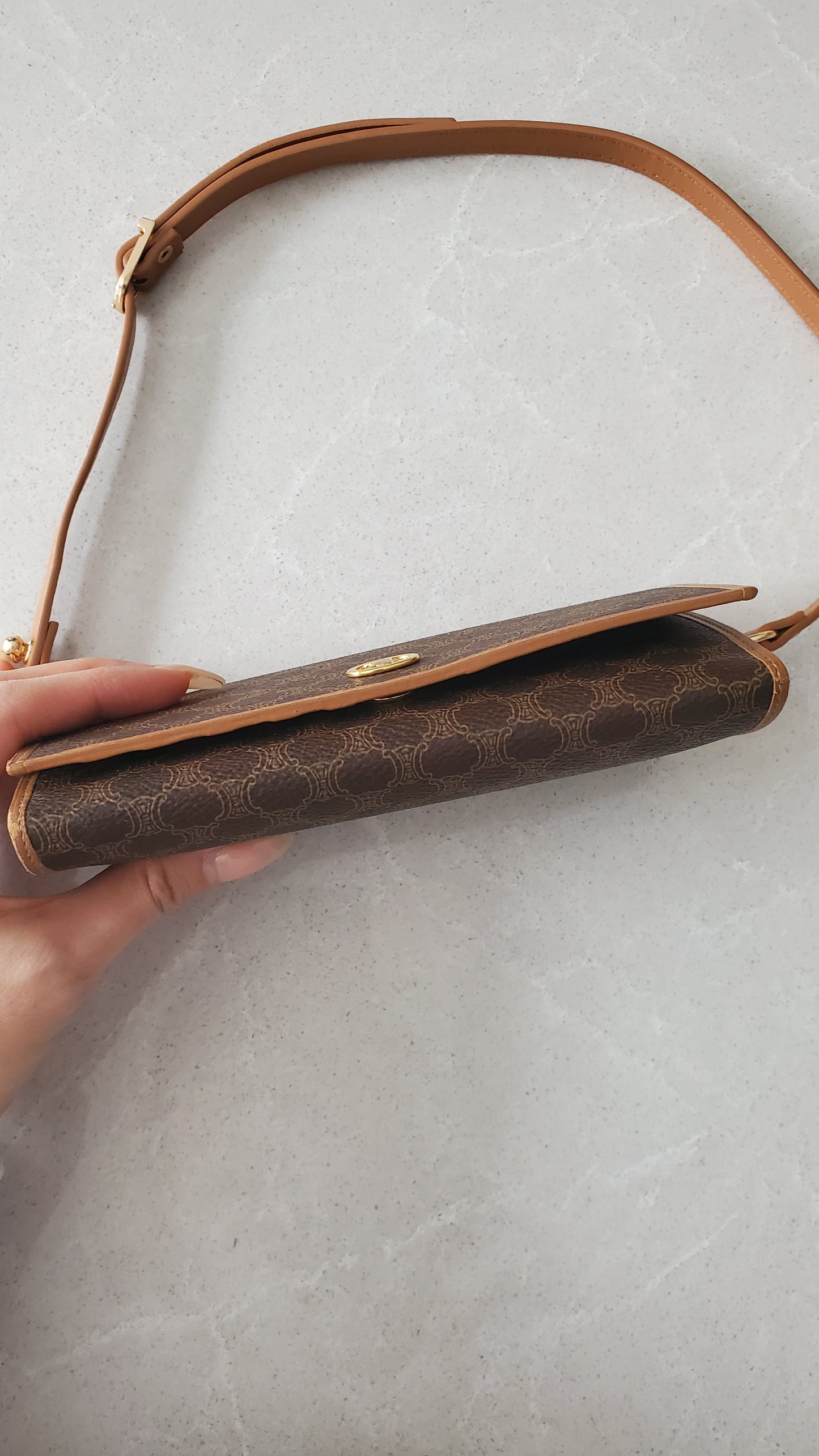 Authentic Vintage Celine Upcycle Shoulder Wallet with Strap