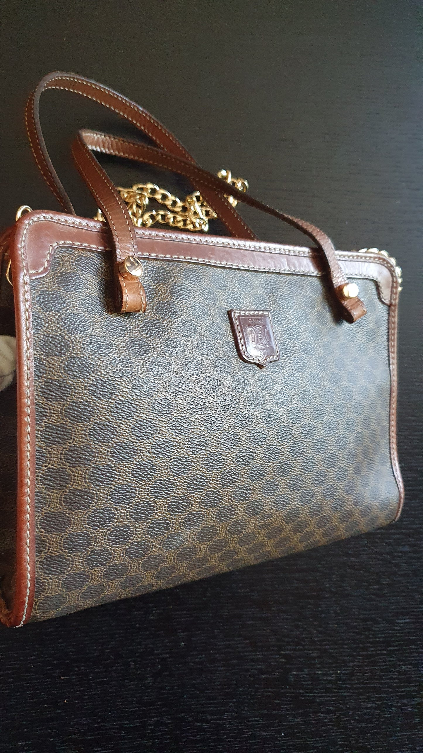 Authentic Vintage Celine Upcycle Purse (with Two Handle Straps)