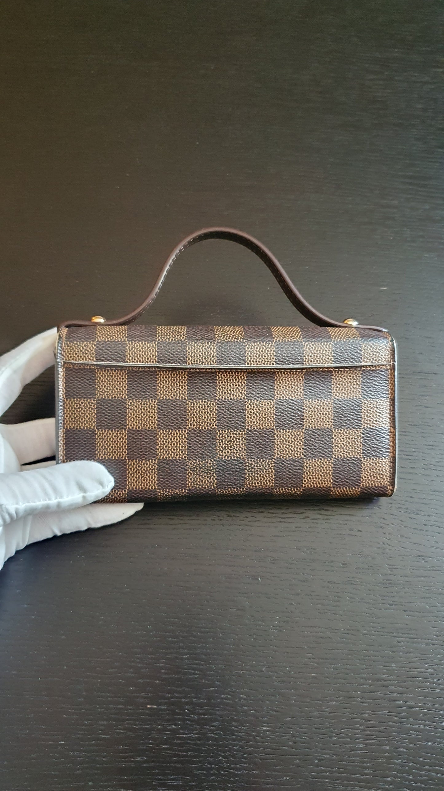 Authentic Louis Vuitton Upcycle Brown Damier Wallet with Single Handle