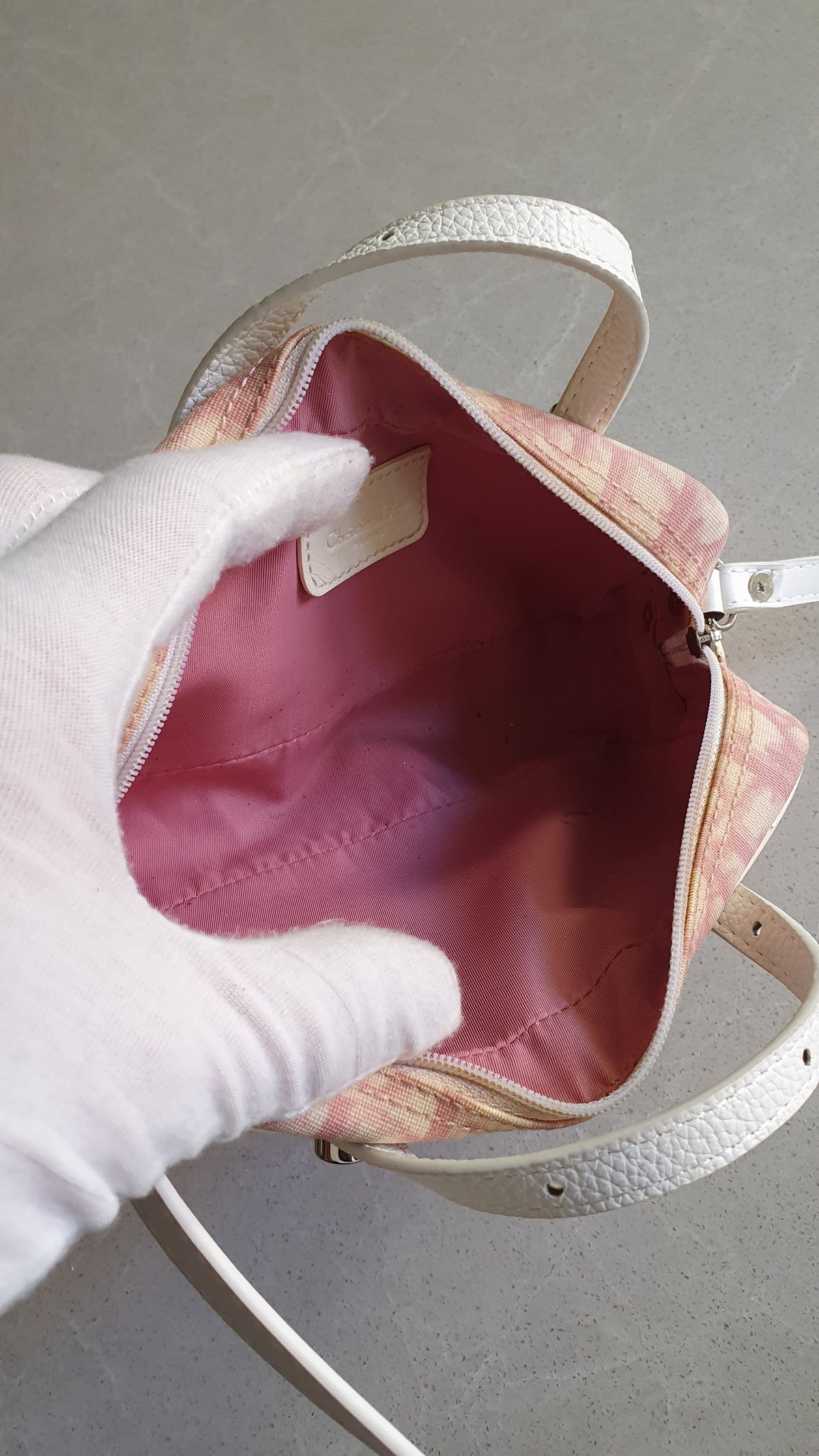 Authentic Vintage Dior Upcycle Pink Shoulder Pouch Purse with Two Handles