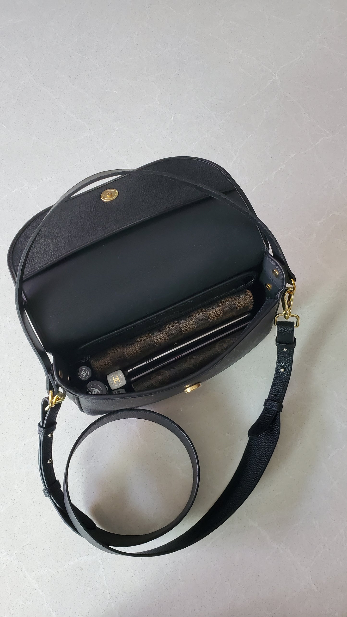 Authentic Vintage Dior Upcycle Black Purse with Chain & Strap