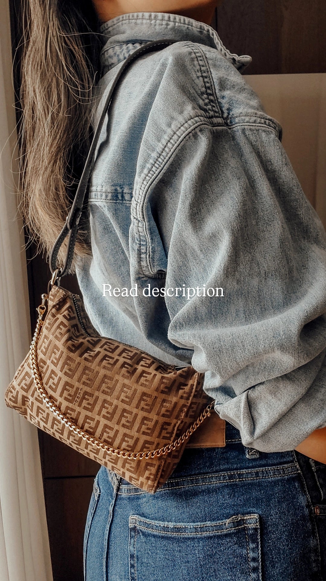 Authentic Vintage Fendi Upcycle Brown Shoulder Purse with Chain & Strap