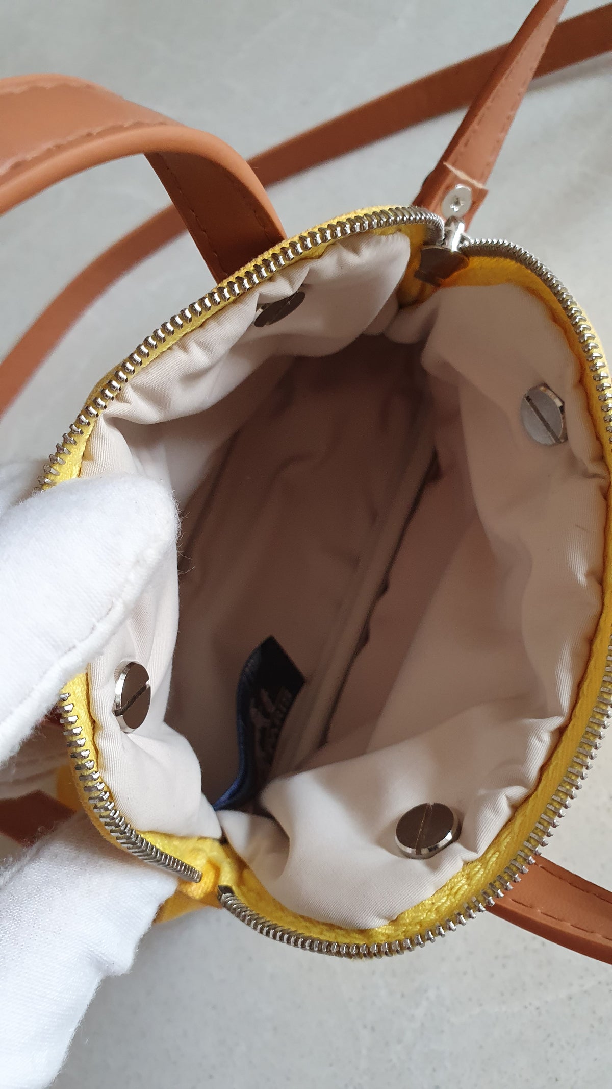 Authentic Hermès Upcycle Canvas Small Yellow Pochette with Straps