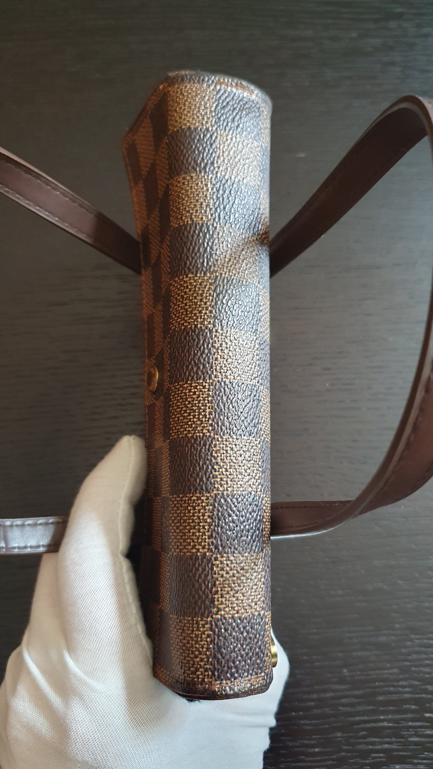 Authentic Vintage Louis Vuitton Upcycle Brown Damier Wallet with Straps