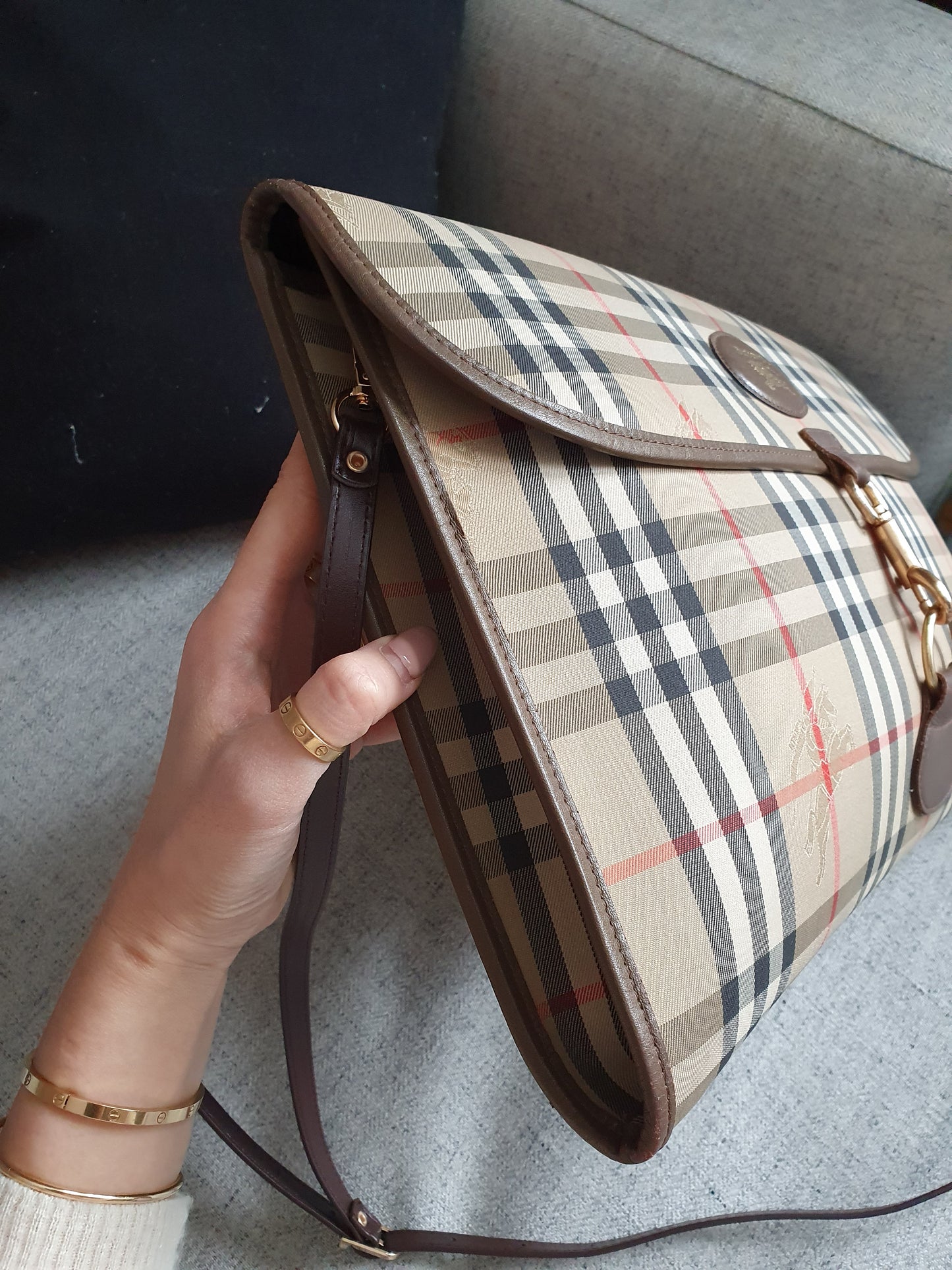 *New Drop* Authentic Burberry Upcycle Large (Brown) Purse on Strap