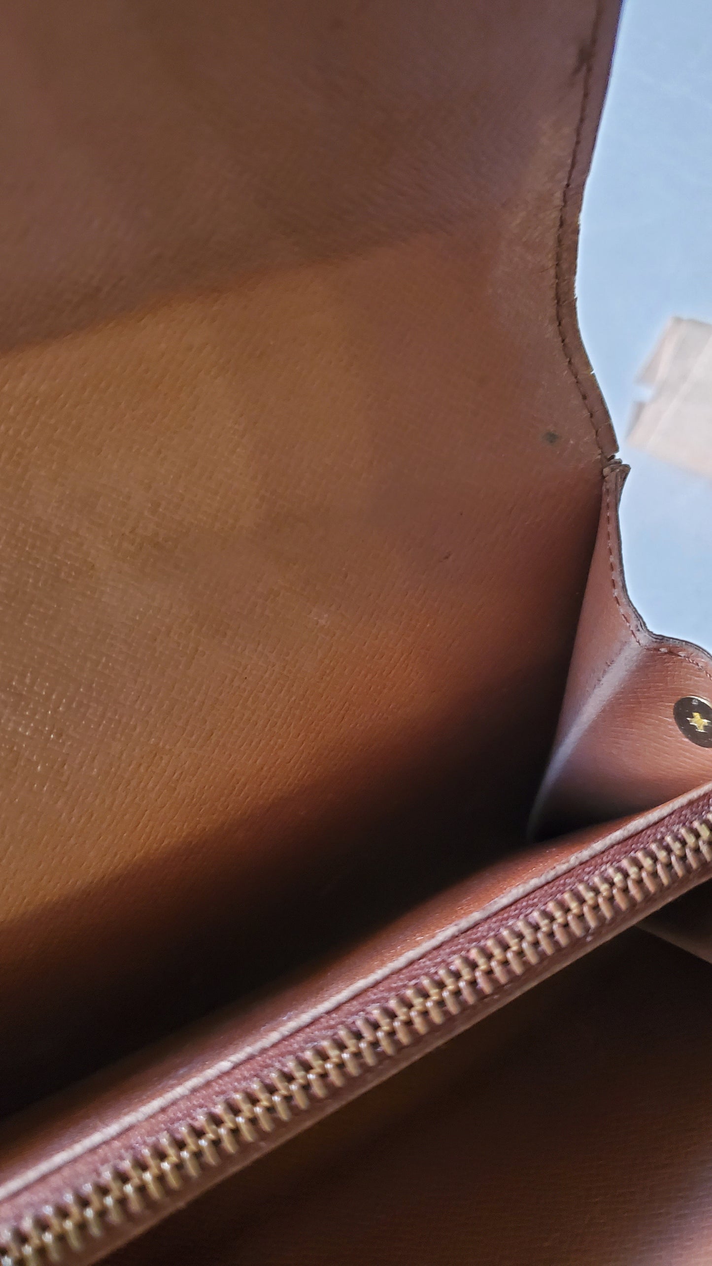 Authentic Louis Vuitton (CA0937) Upcycle Long Brown Wallet on Chain