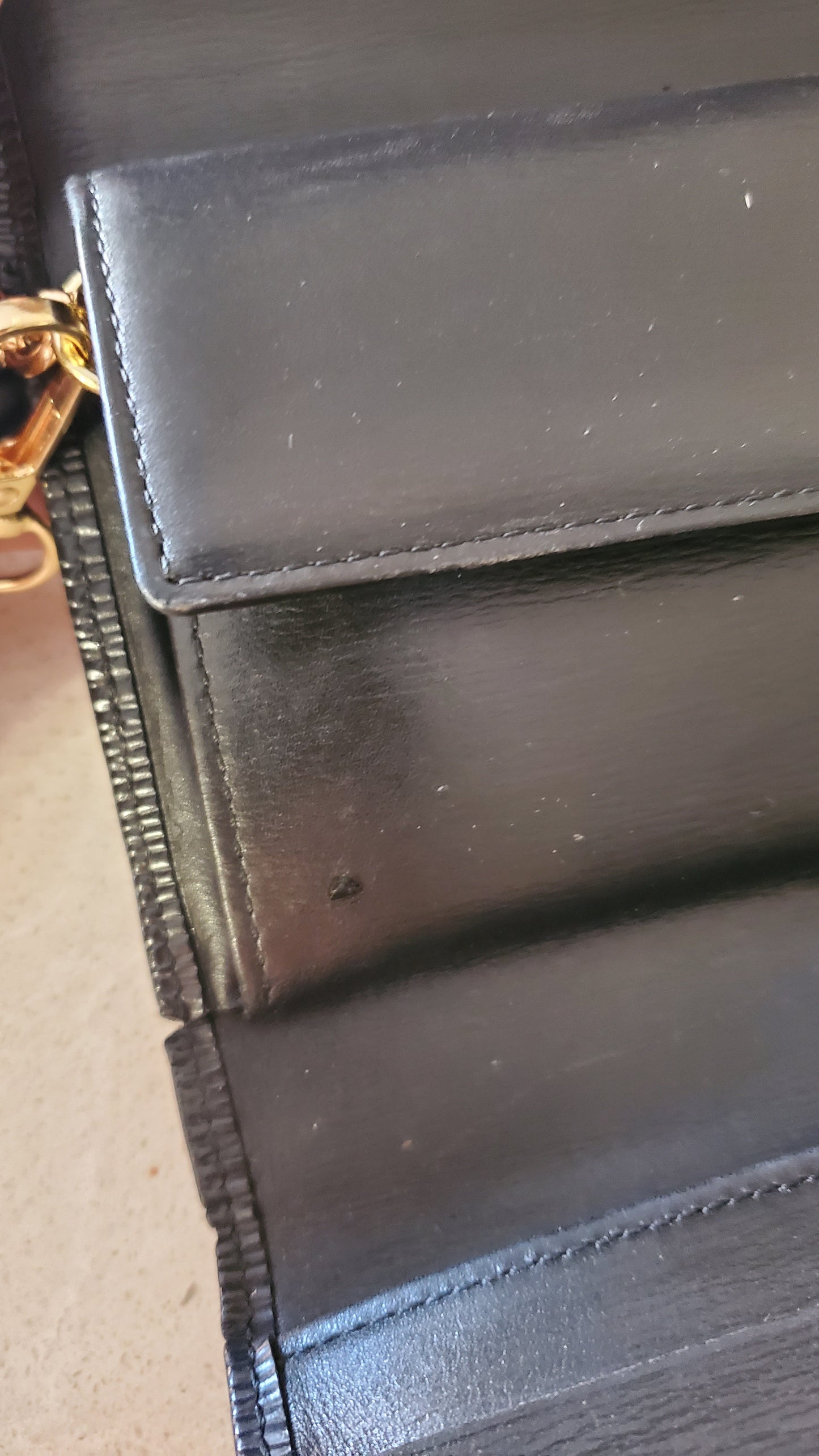 Authentic Louis Vuitton Upcycle Long Black Epi Wallet on Strap & Chain