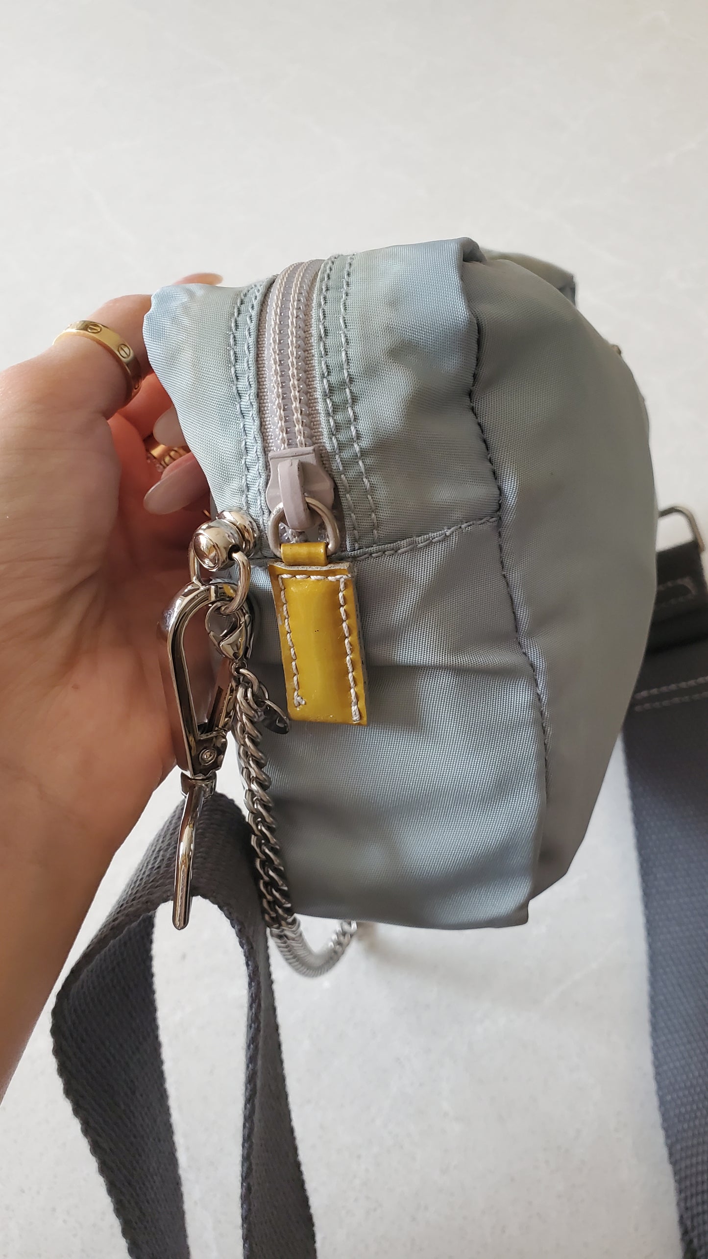 Authentic Prada Upcycle Nylon Pouch on Chain & Strap