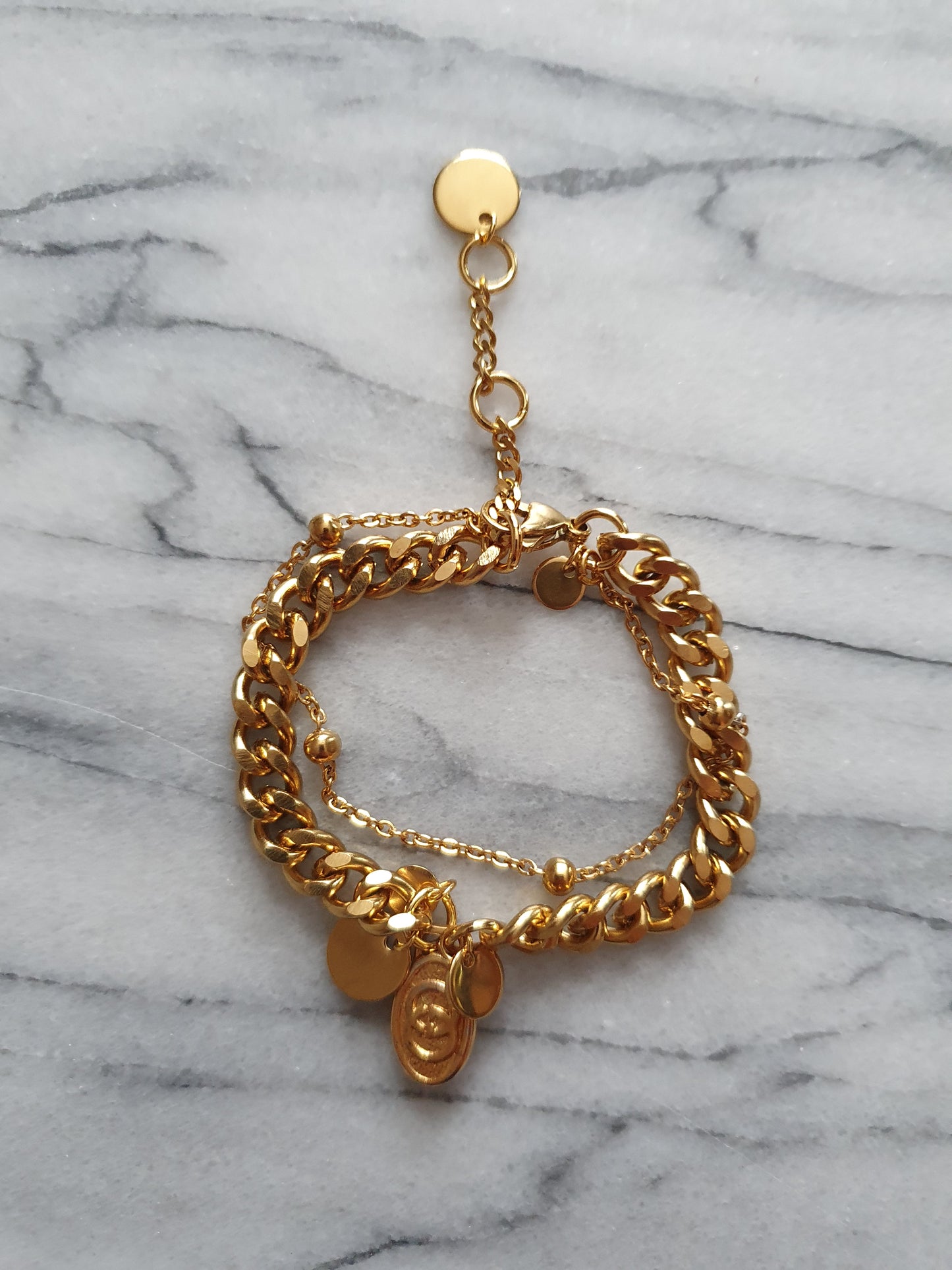 *New Drop* Authentic Gucci Upcycle Gold Double Layer Bracelet