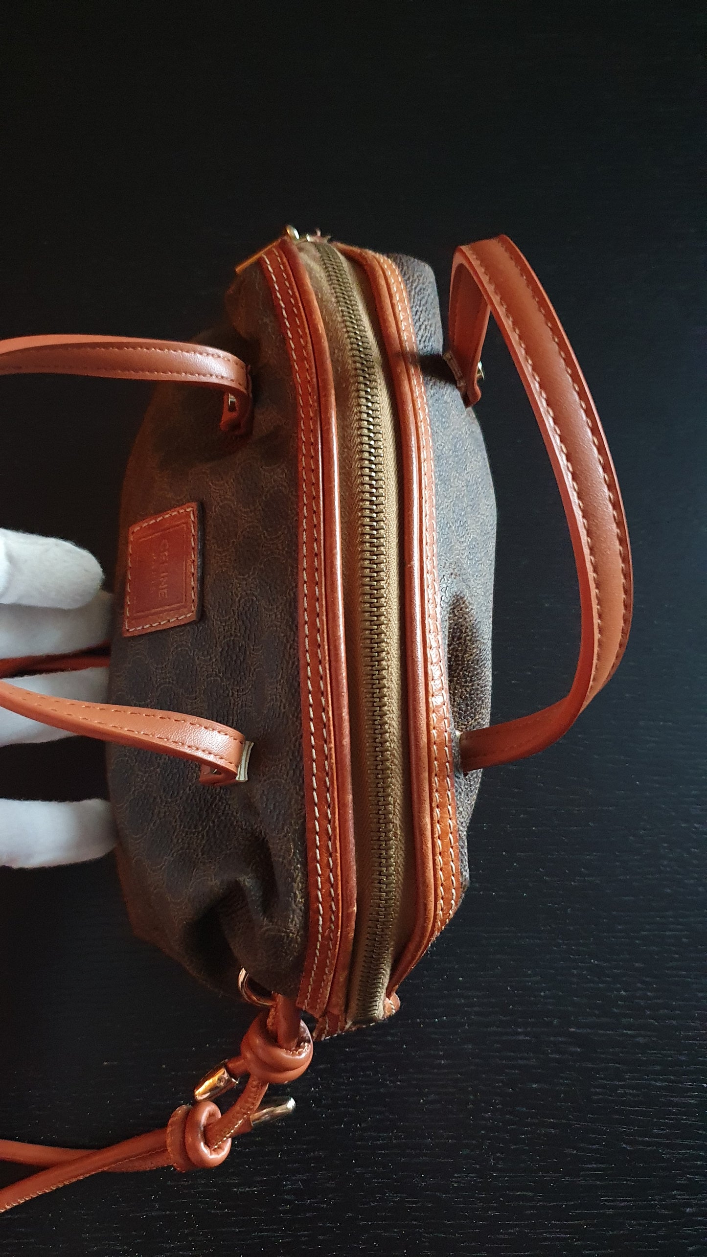 Authentic Vintage Celine Upcycle Brown Purse with Straps