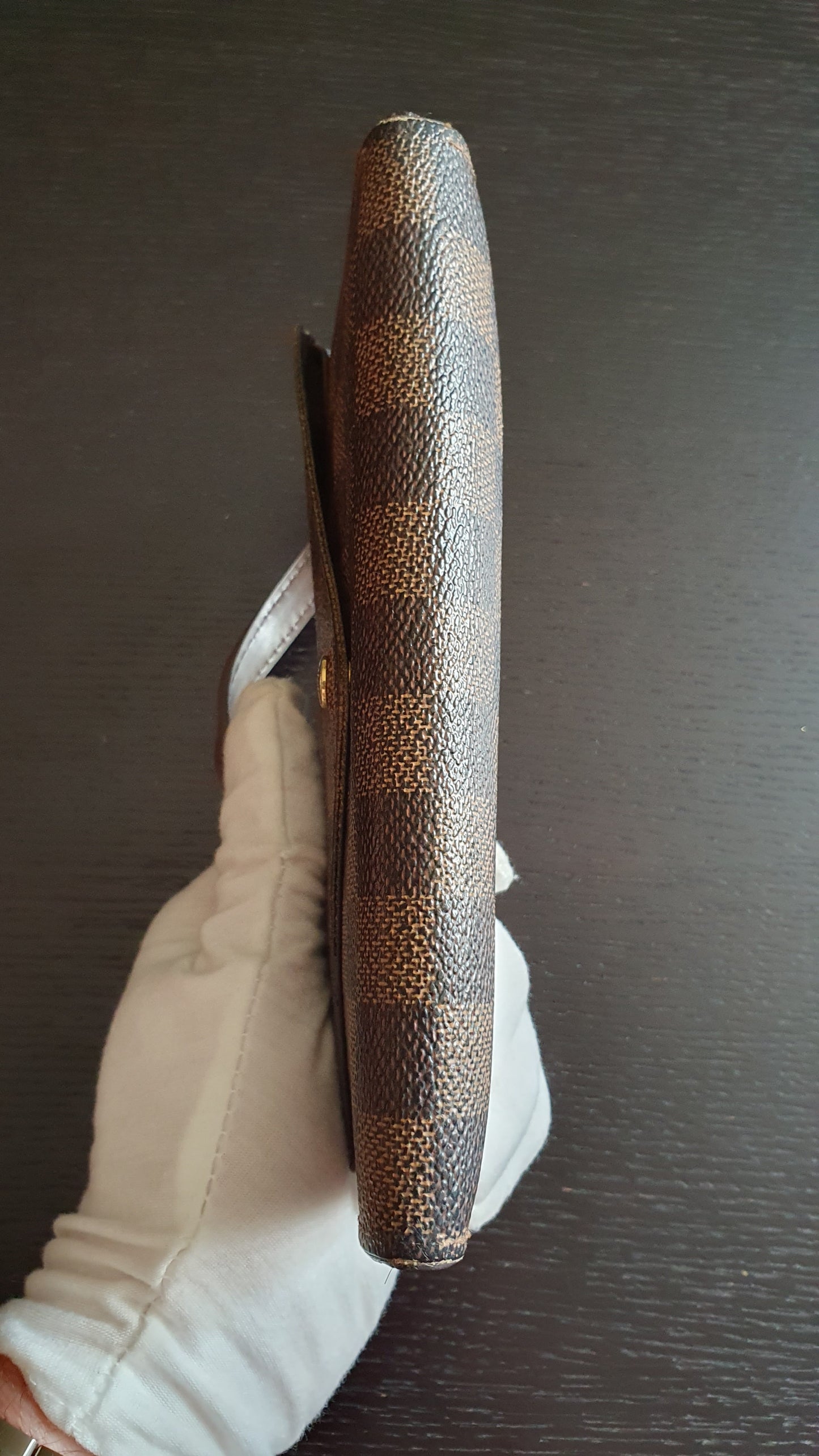 Authentic Louis Vuitton (2) Upcycle Brown Damier Wallet with Straps