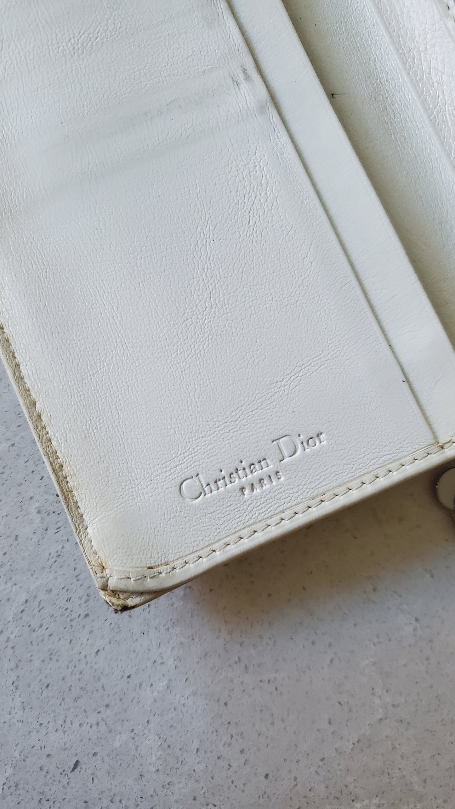 Authentic Vintage Dior Upcycle Cream Wallet with Chain