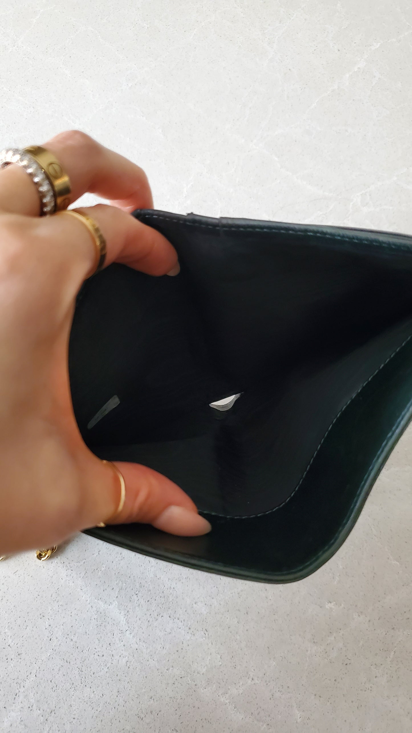 Authentic Chanel Upcycle Green Caviar Wallet on Chain