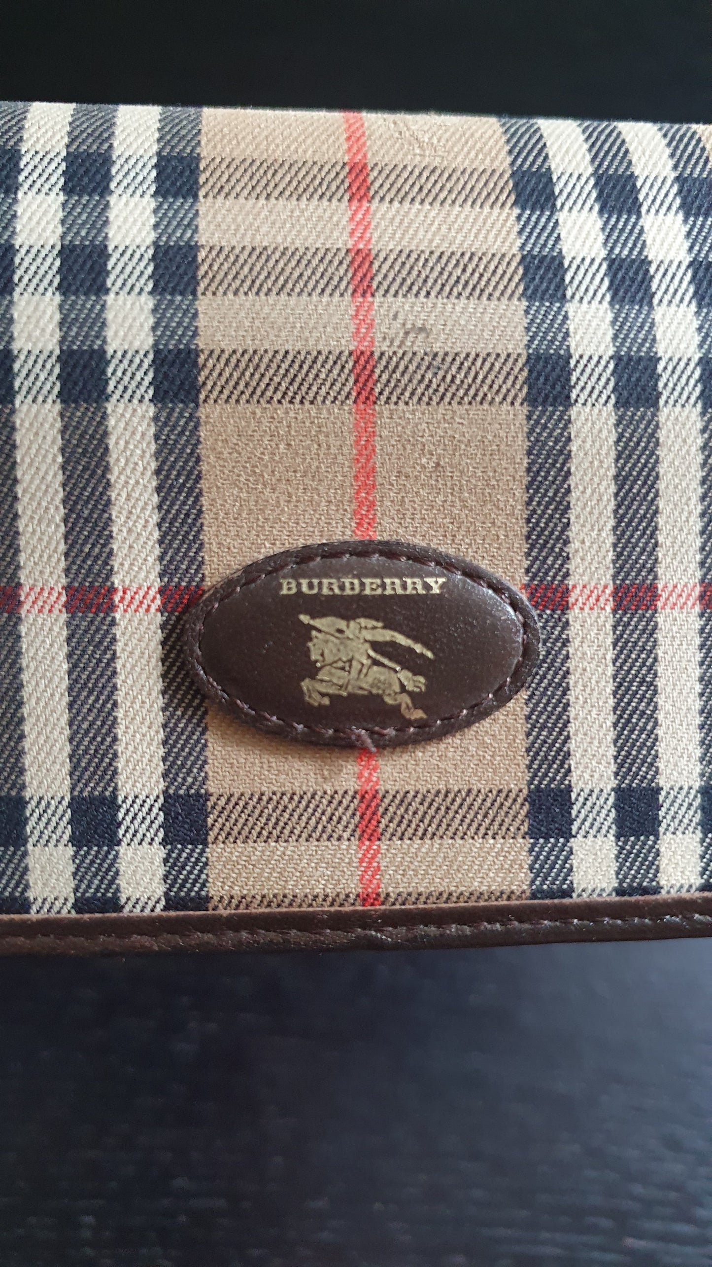 Authentic Burberry Upcycle Flap Wallet with Shoulder Strap