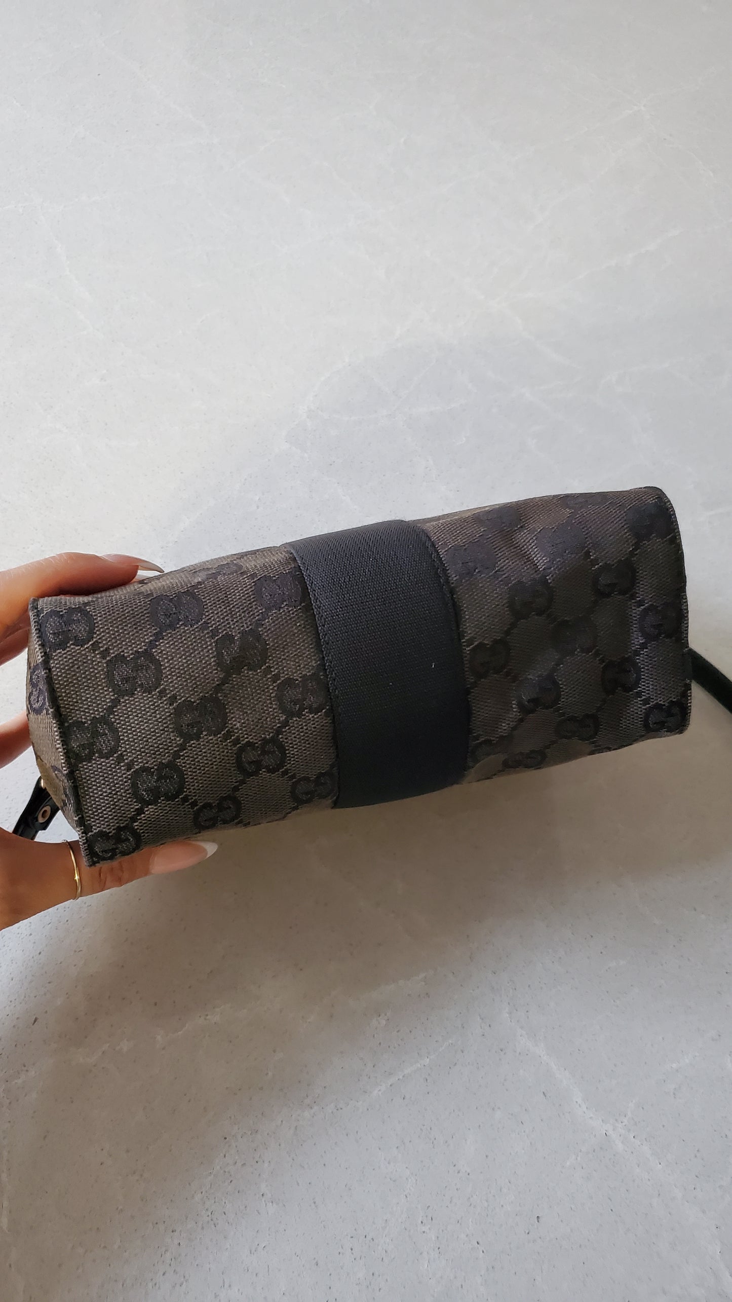 Authentic Gucci Upcycle Black Monogram Purse with Strap