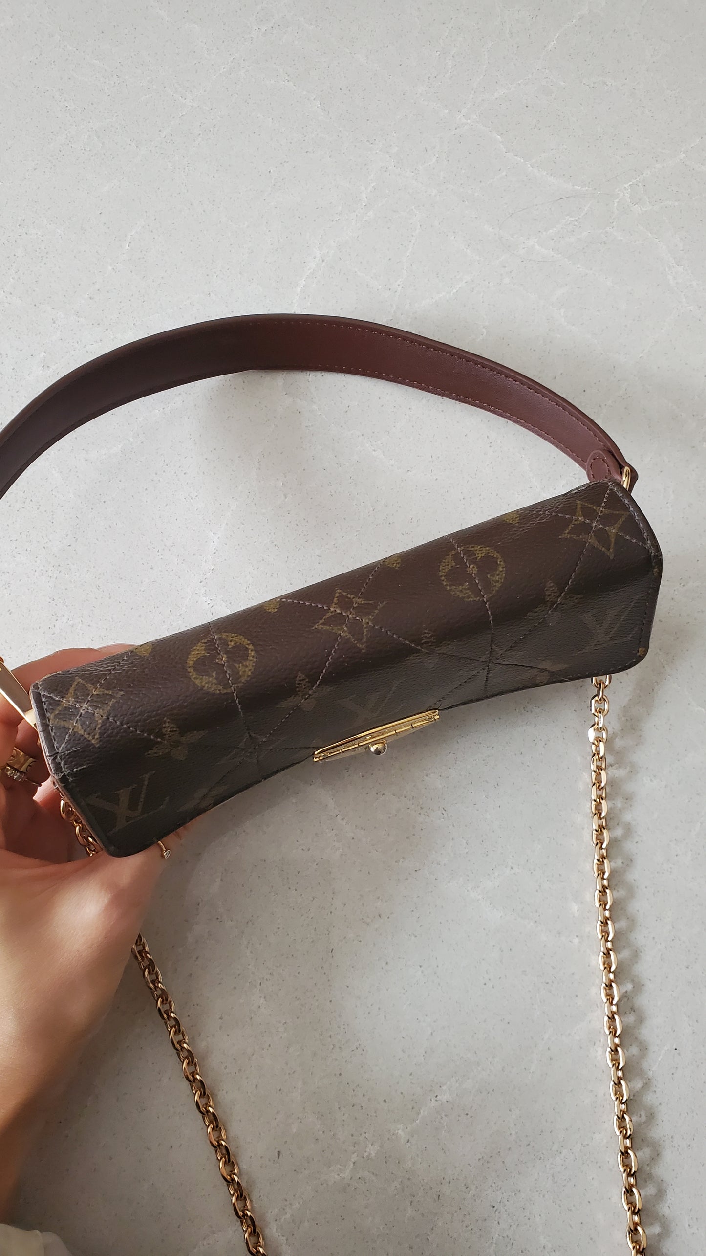 Authentic Louis Vuitton (2011) Upcycle Wallet on Chain & Strap