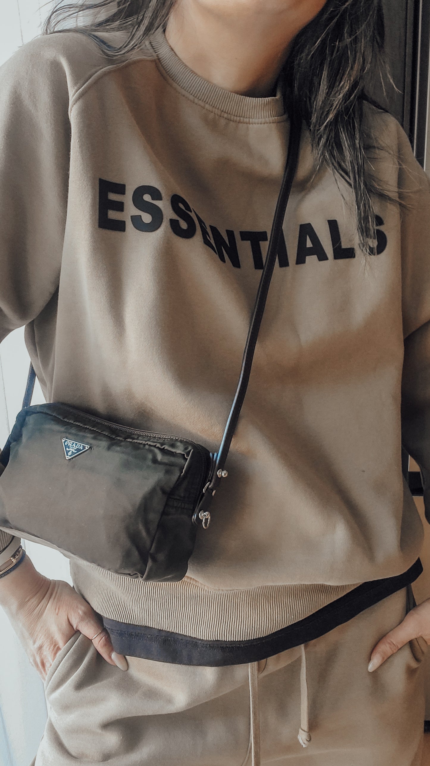 Authentic Prada (Green) Upcycle Nylon Pouch with Strap