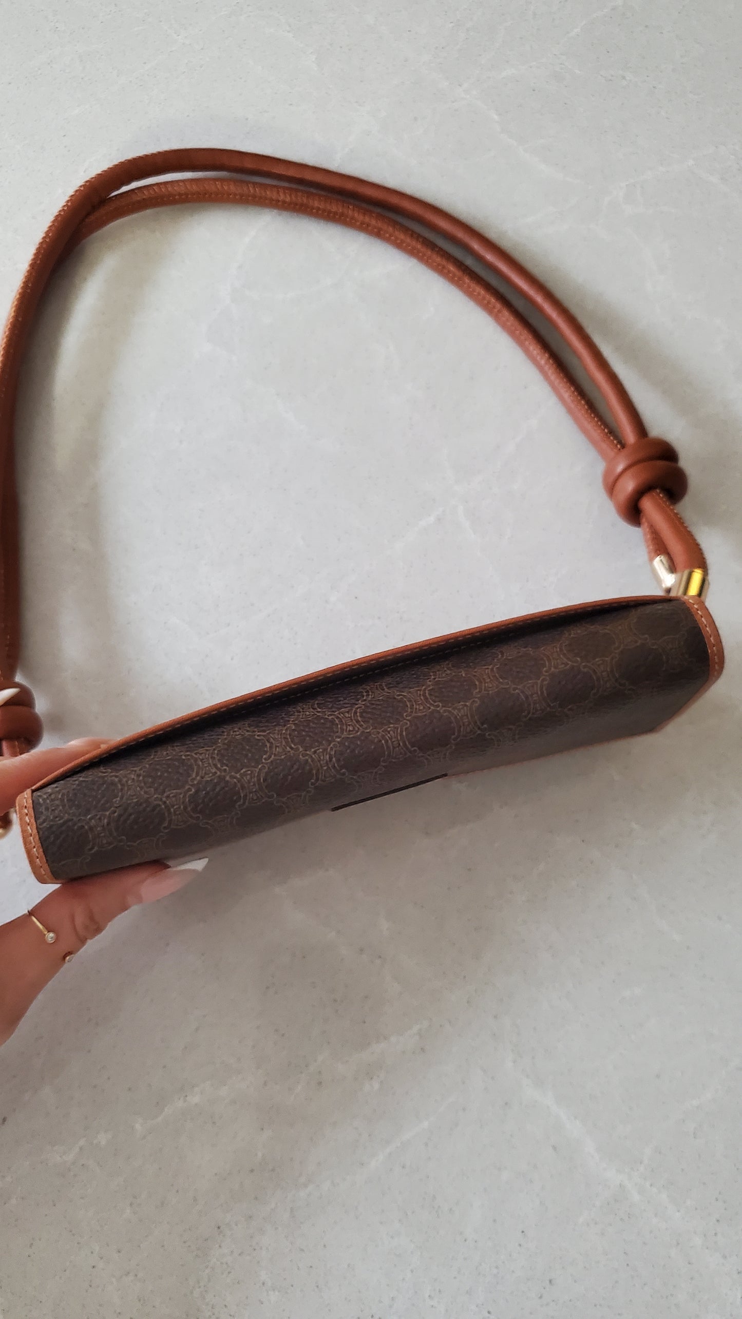 Authentic Vintage Celine Upcycle Long Wallet on Chain & Strap