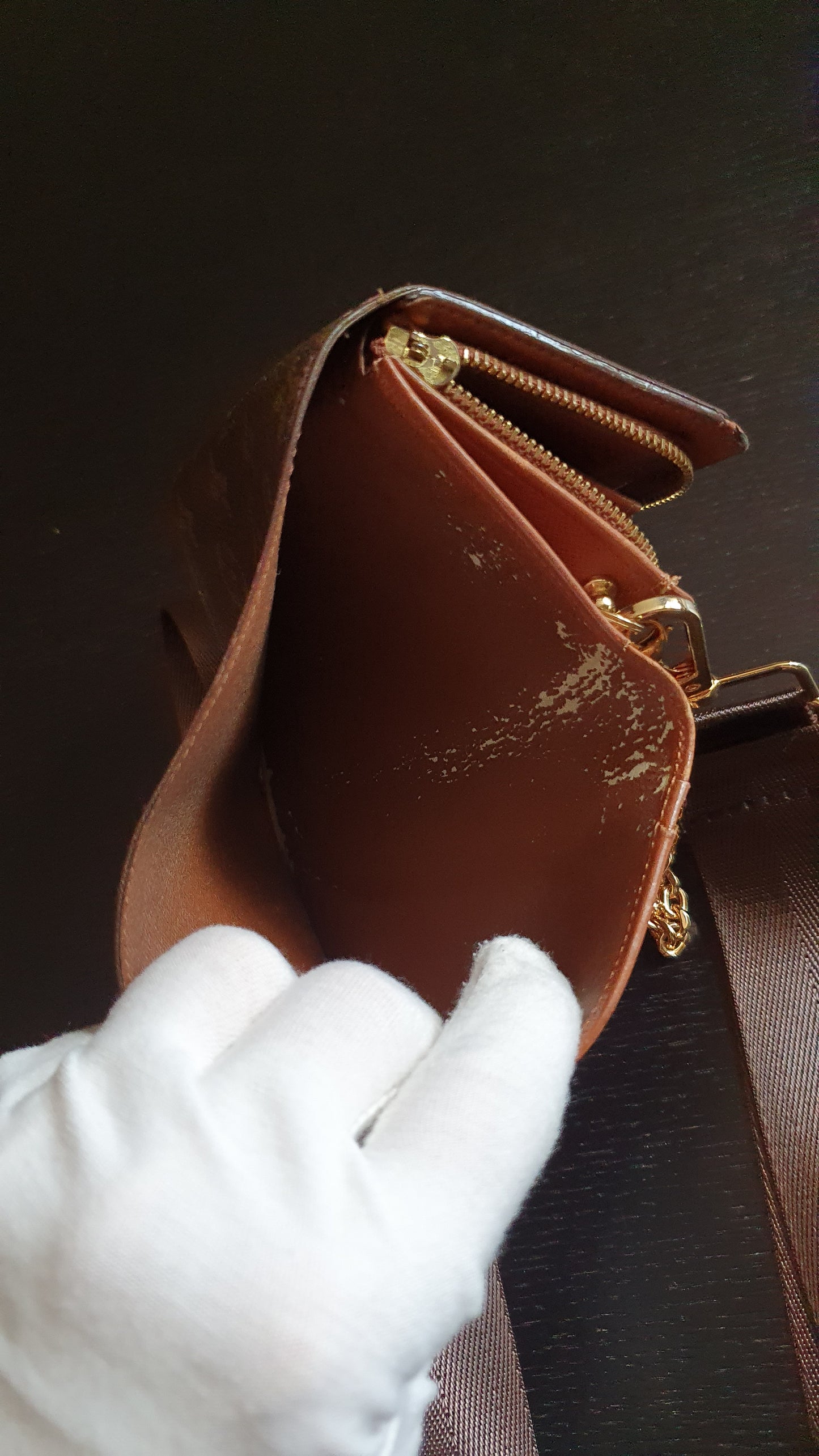 Authentic Vintage Louis Vuitton (RA0956) Upcycle Small Wallet with Strap and Chain