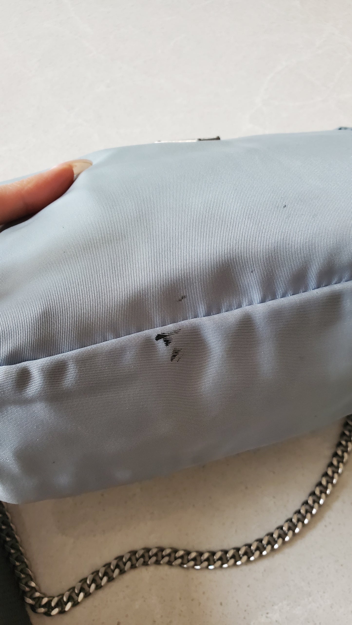 Authentic Prada Upcycle Nylon Pouch on Chain & Strap