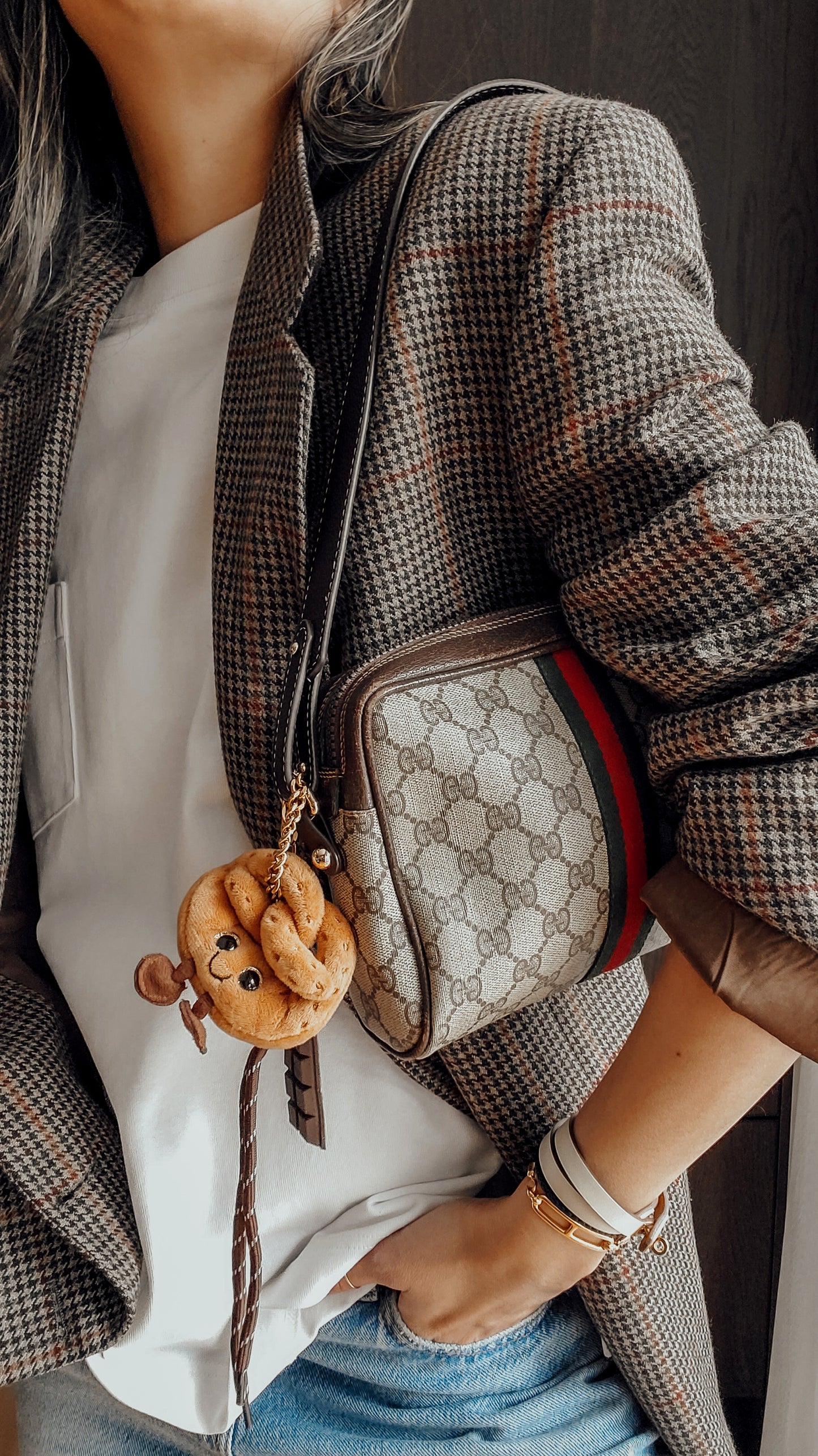 Authentic Vintage Gucci Upcycle (Brown) Shoulder Purse with Strap