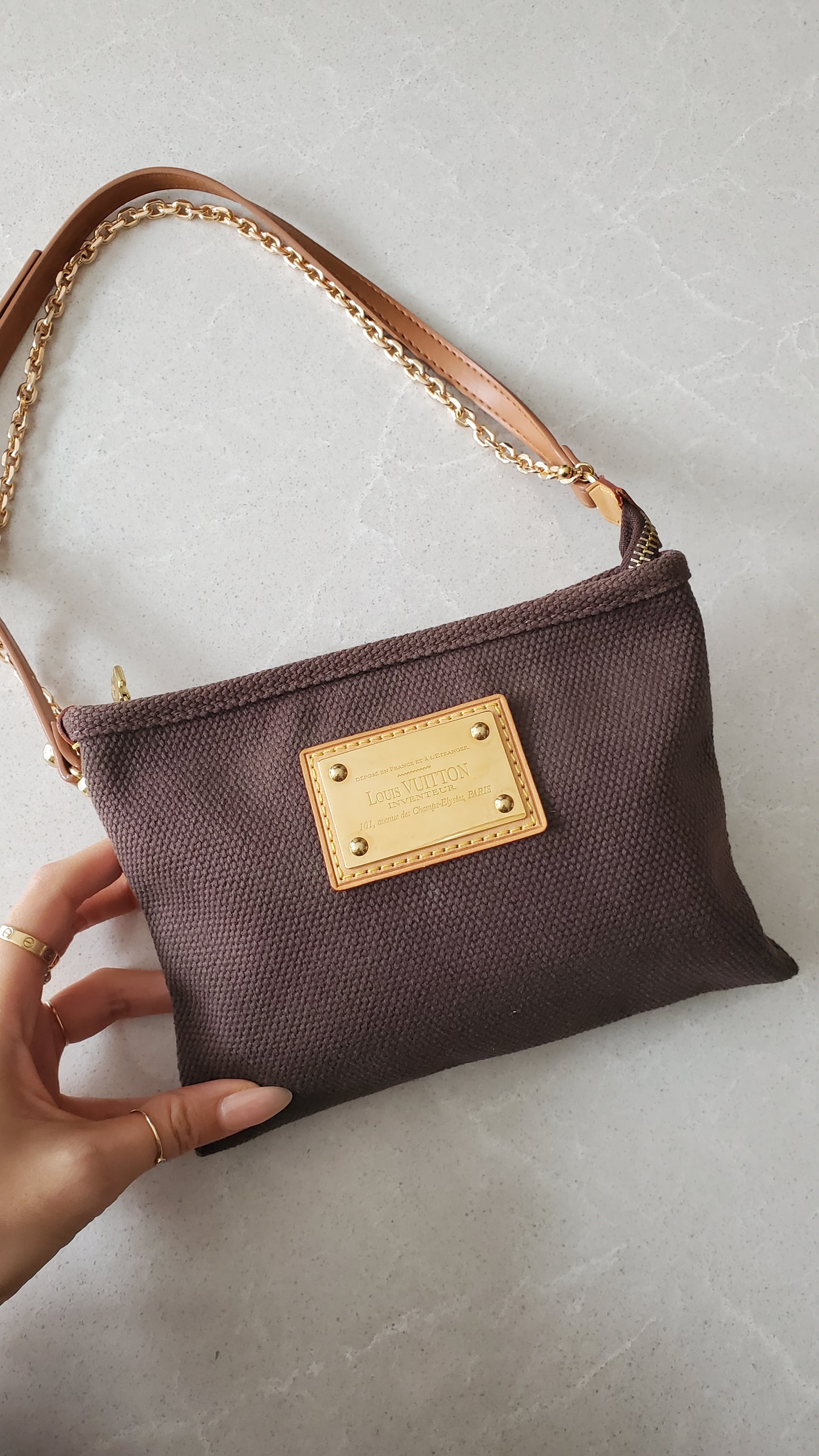 Authentic Louis Vuitton Upcycle Shoulder Purse on Chain/ Strap