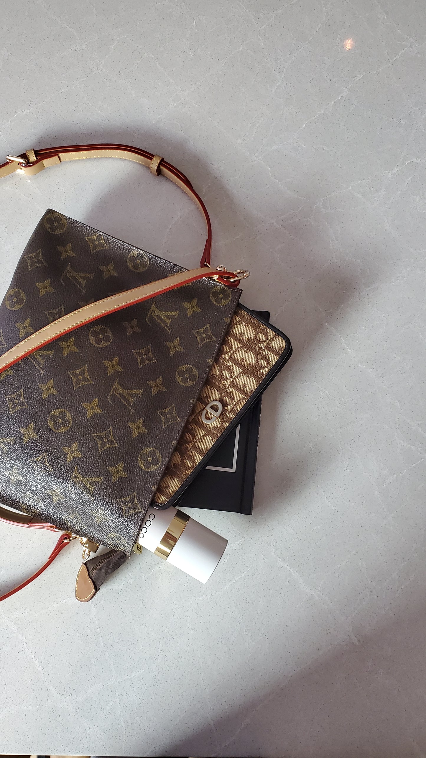 Authentic Vintage Louis Vuitton Upcycle Toiletry Pouch with Chain & 2 Straps (with insert)