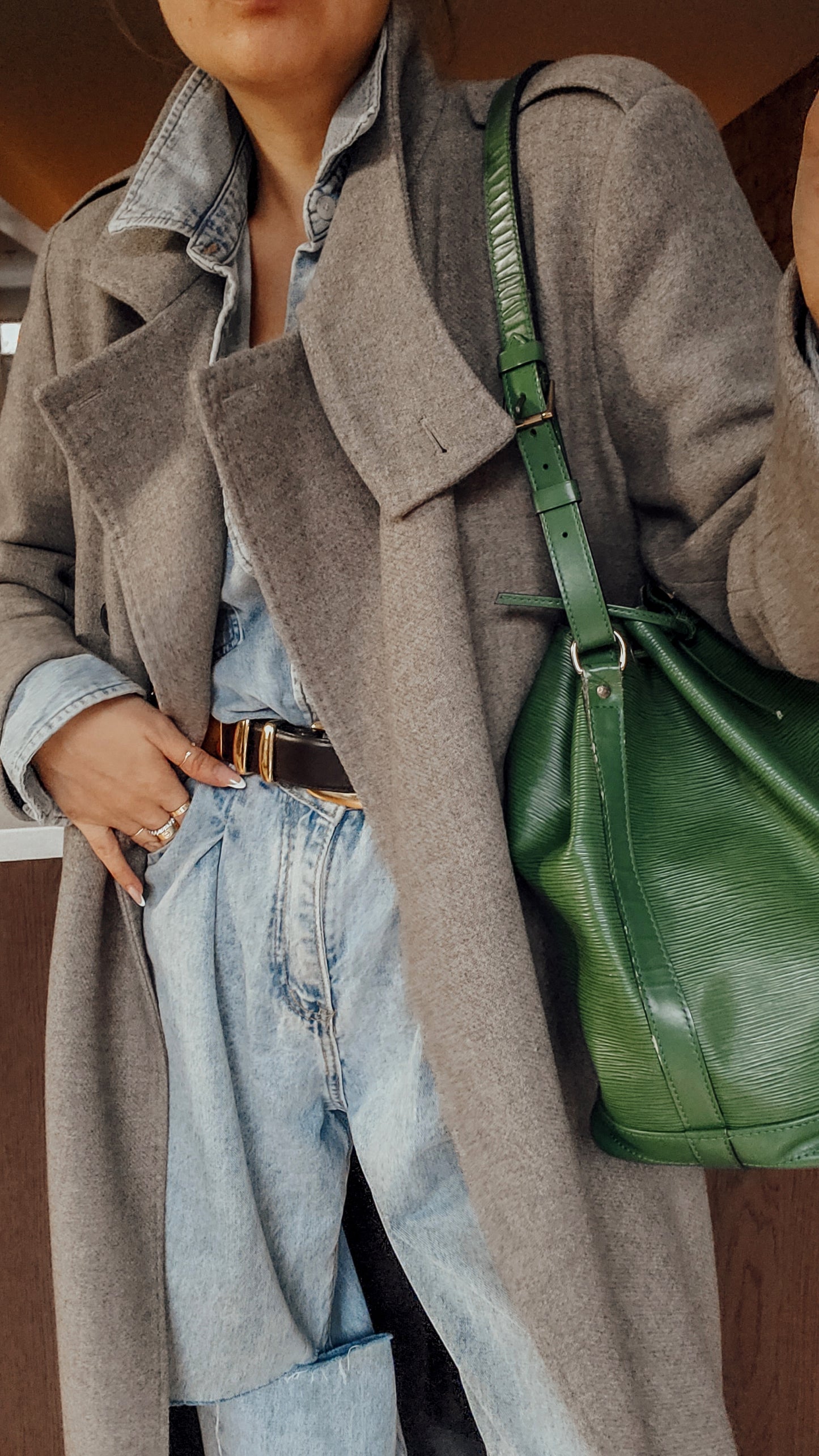 Authentic Vintage Louis Vuitton Green Epi Bucket Bag