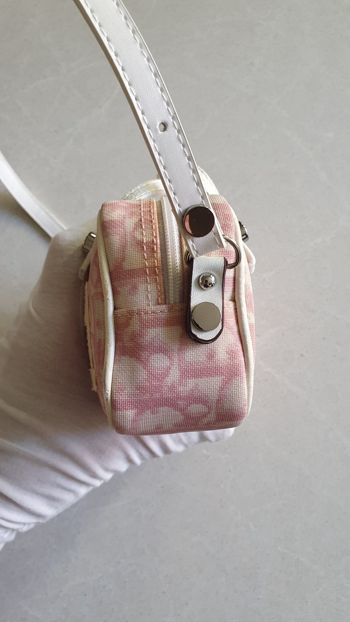 Authentic Vintage Dior Upcycle Pink Shoulder Pouch Purse with Two Handles