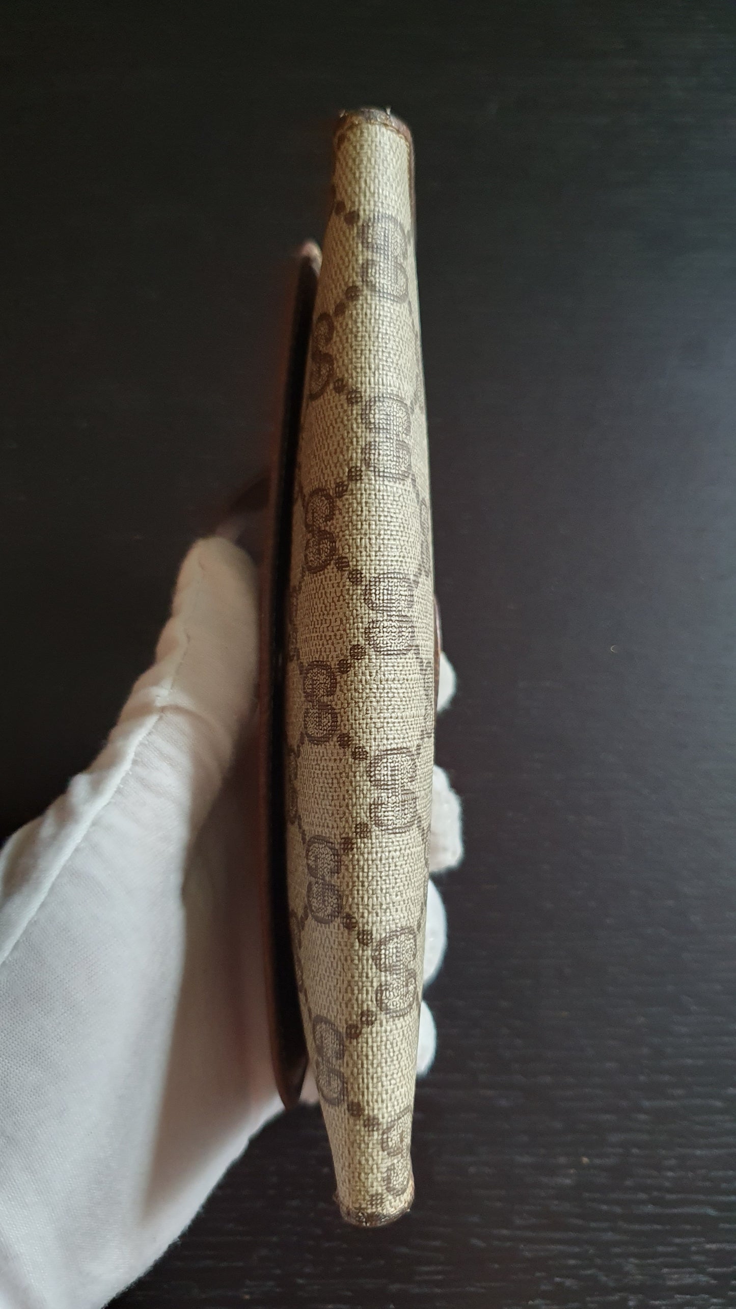 Authentic Vintage Gucci Upcycle Brown Wallet with Single Handle