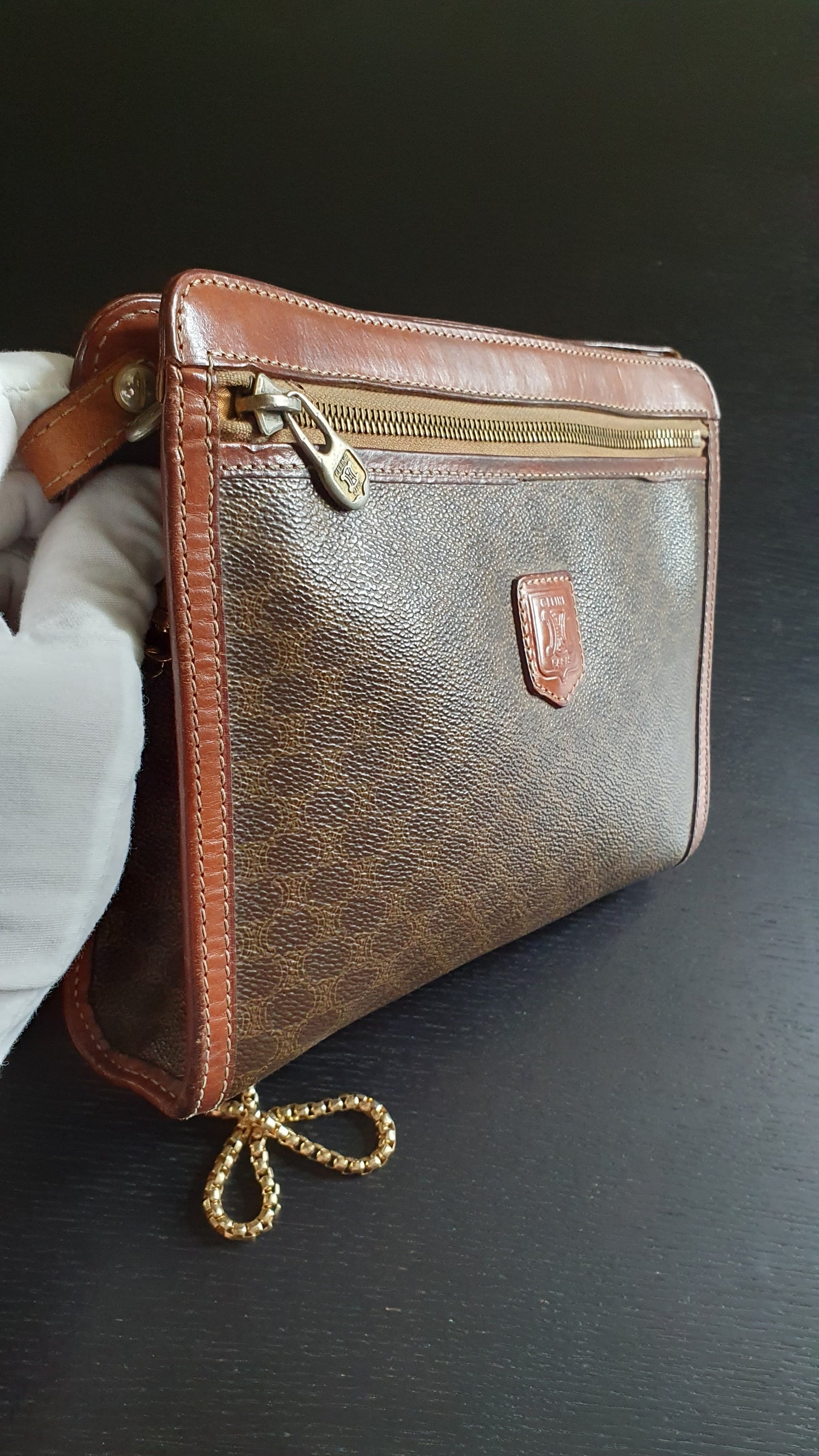 Authentic Vintage Celine Upcycle Purse (with Single Handle Strap)