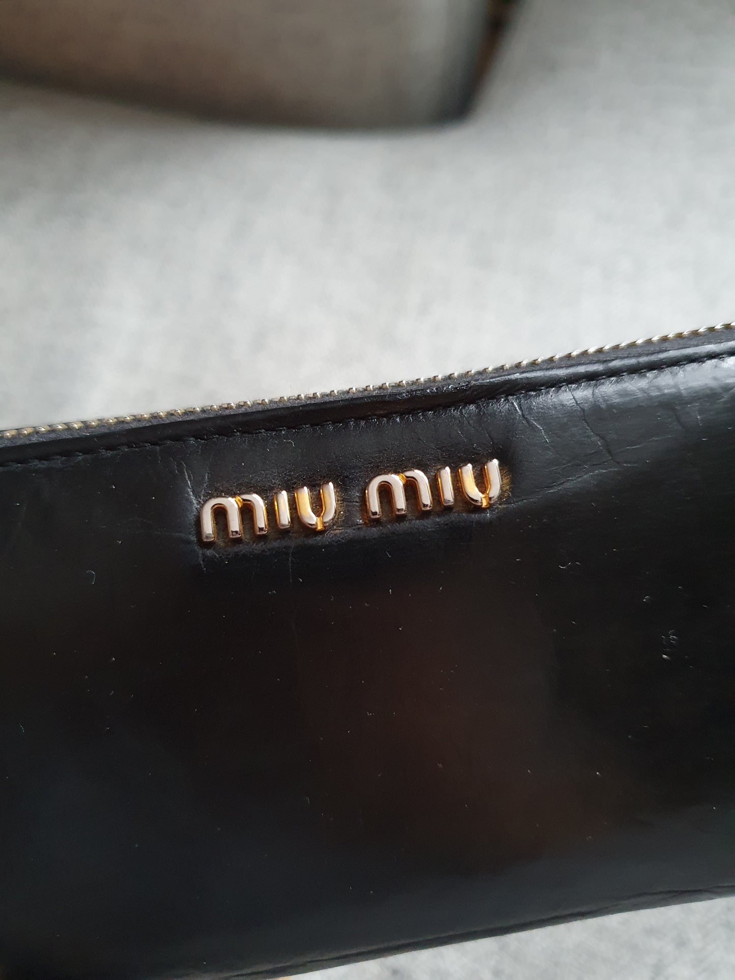 *New Drop* Authentic Miu Miu Upcycle Long Black Leather Wallet on Strap & Chain