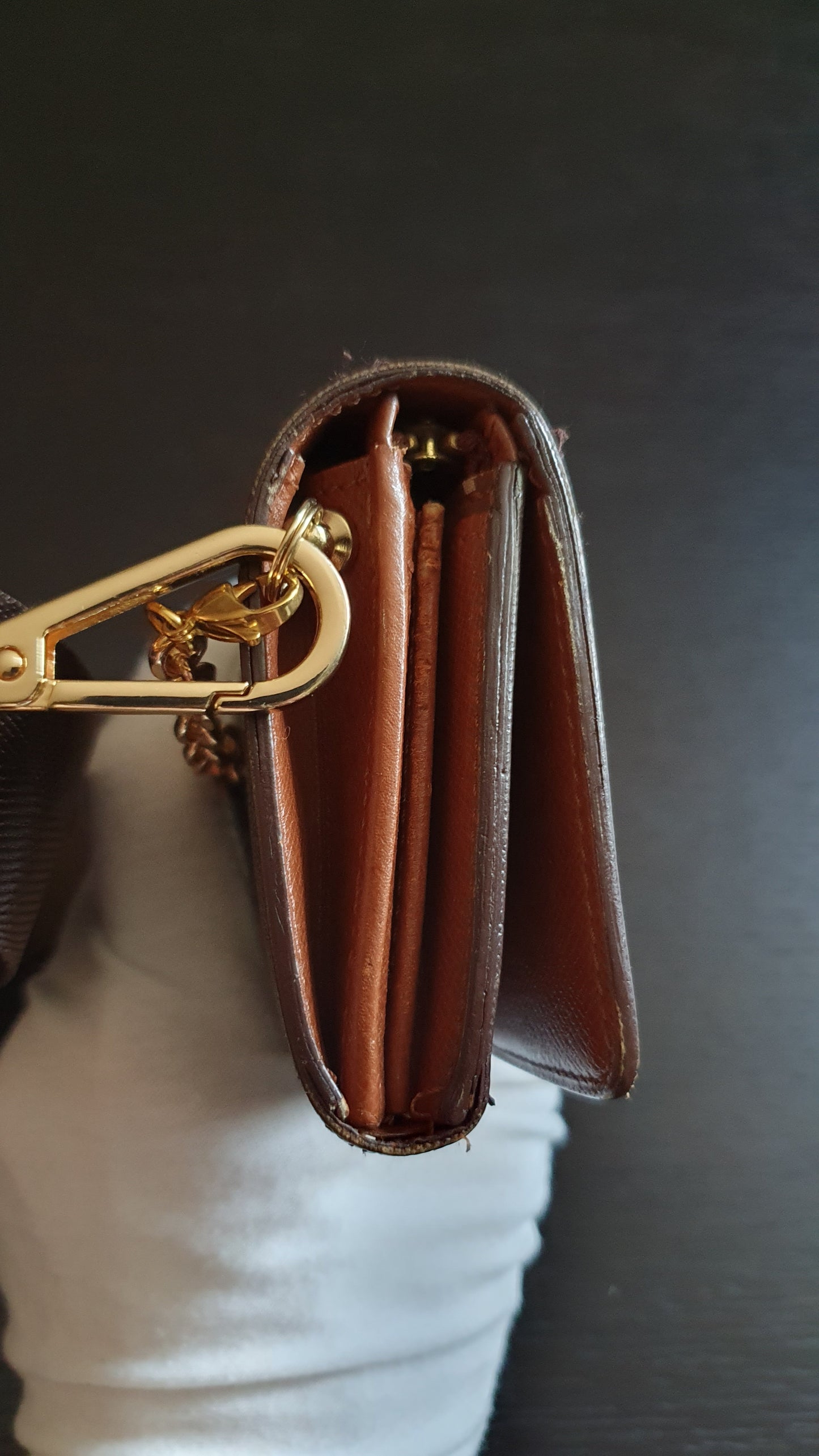 Authentic Vintage Louis Vuitton (RA0956) Upcycle Small Wallet with Strap and Chain