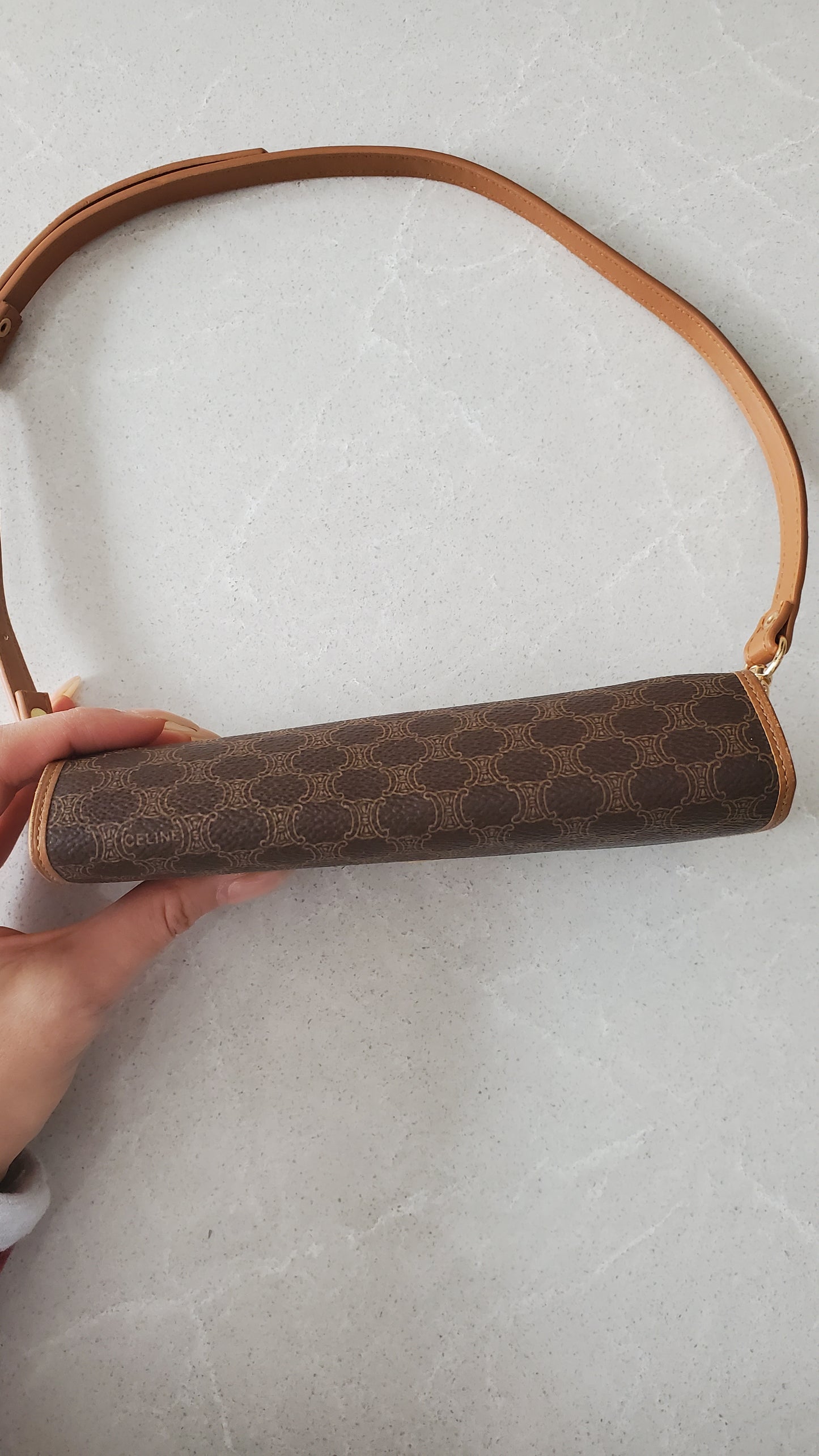 Authentic Vintage Celine Upcycle Shoulder Wallet with Strap