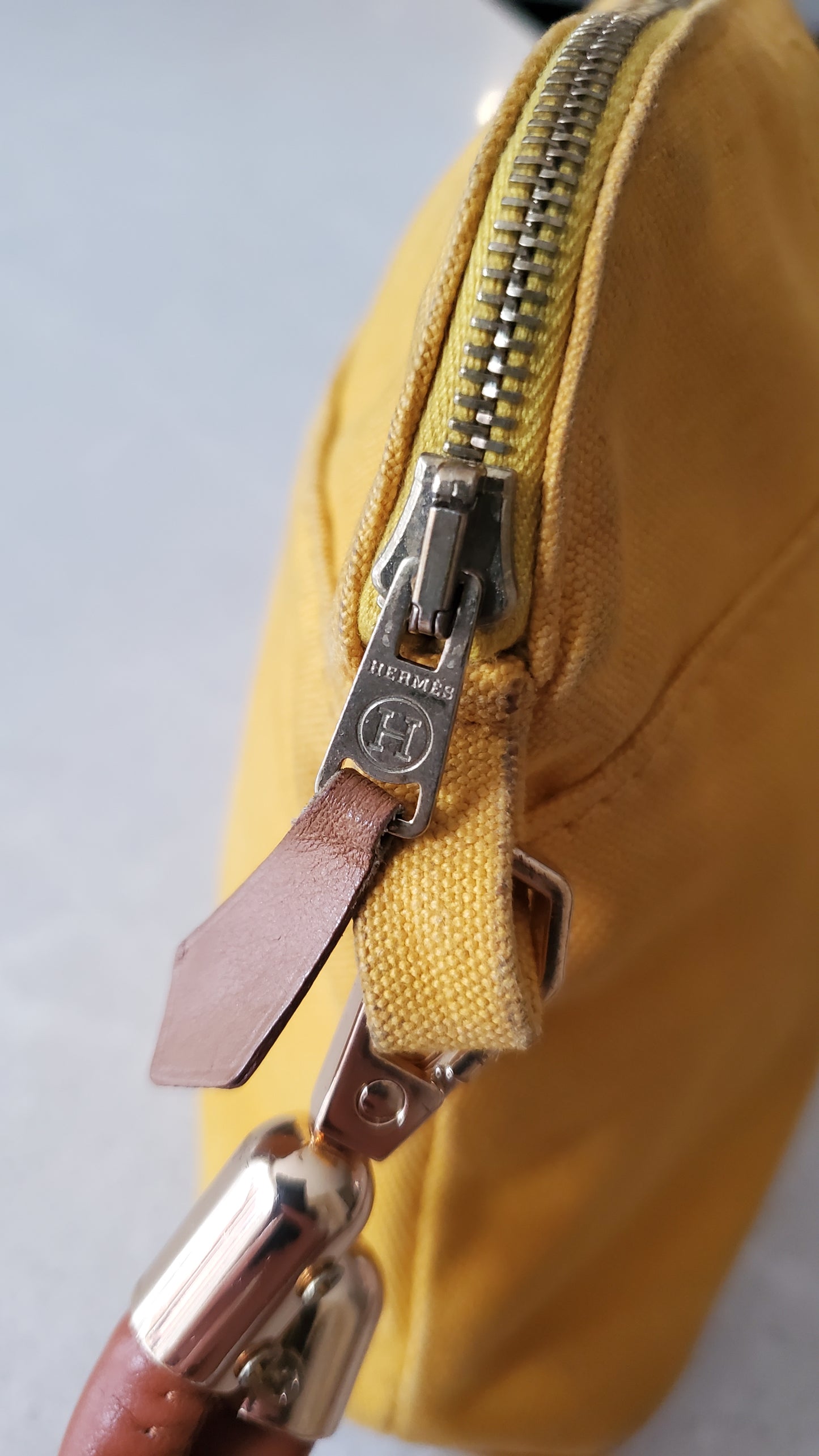 Authentic Hermès Upcycle Canvas Pochette with Strap