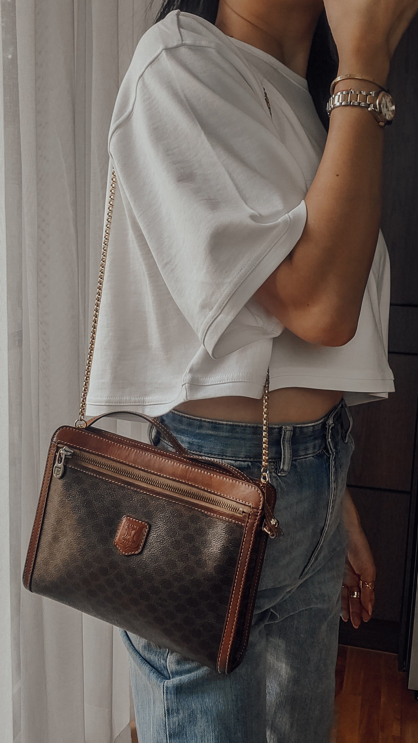 Authentic Vintage Celine Upcycle Purse (with Single Handle Strap)