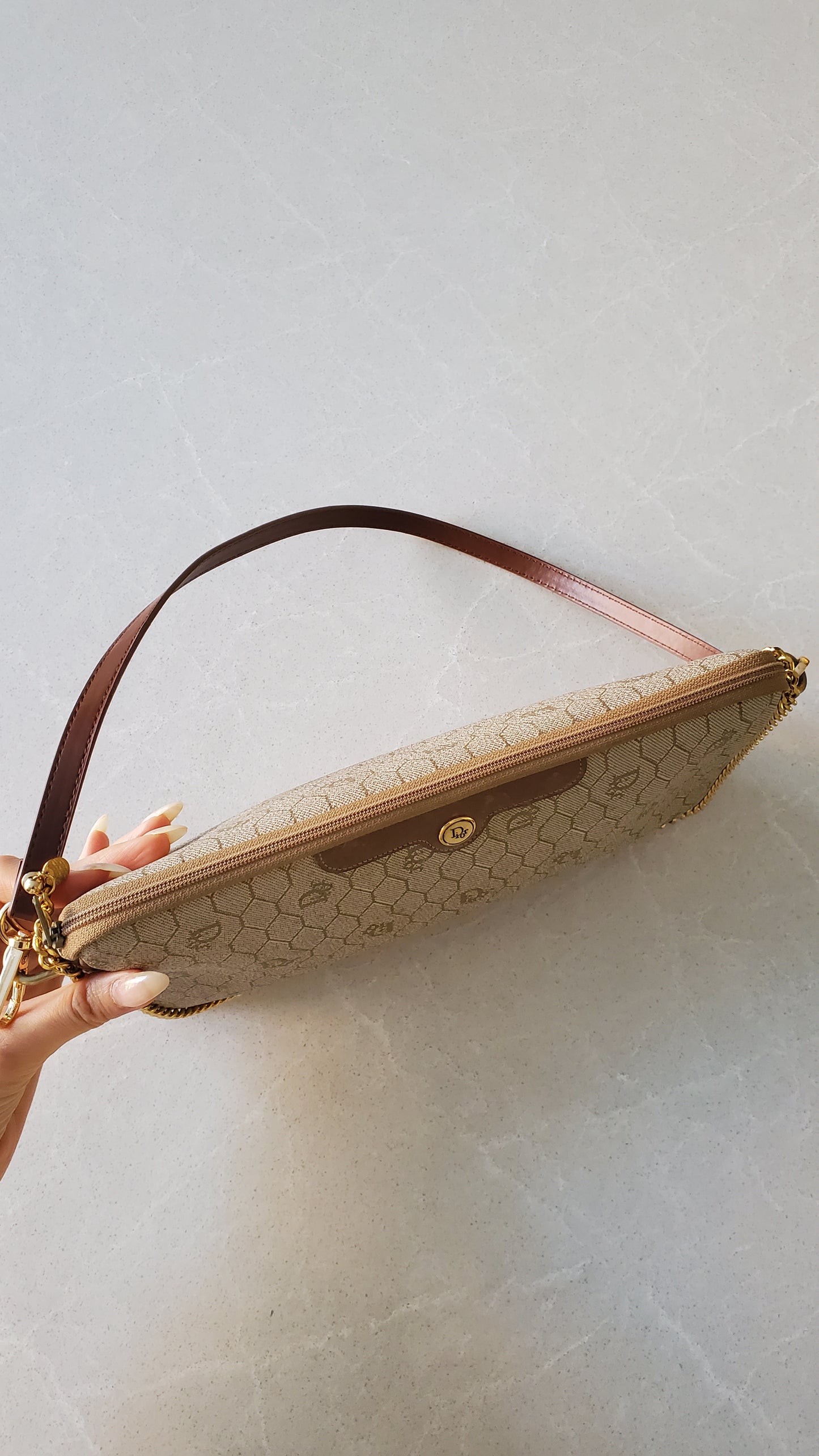 Authentic Vintage Dior Upcycle Purse with Strap & Chain