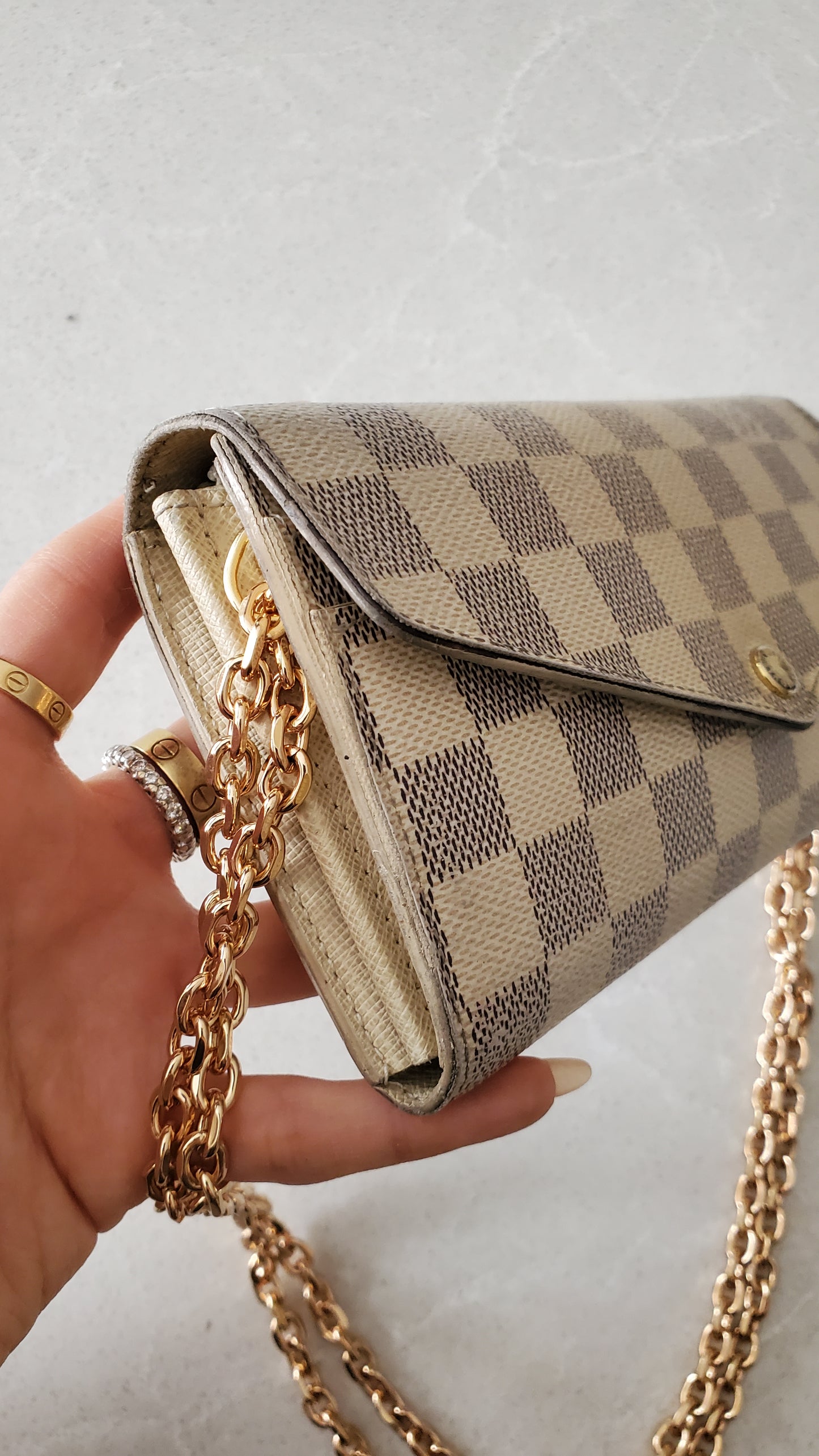 Authentic Louis Vuitton Damier Upcycle Wallet on Chain